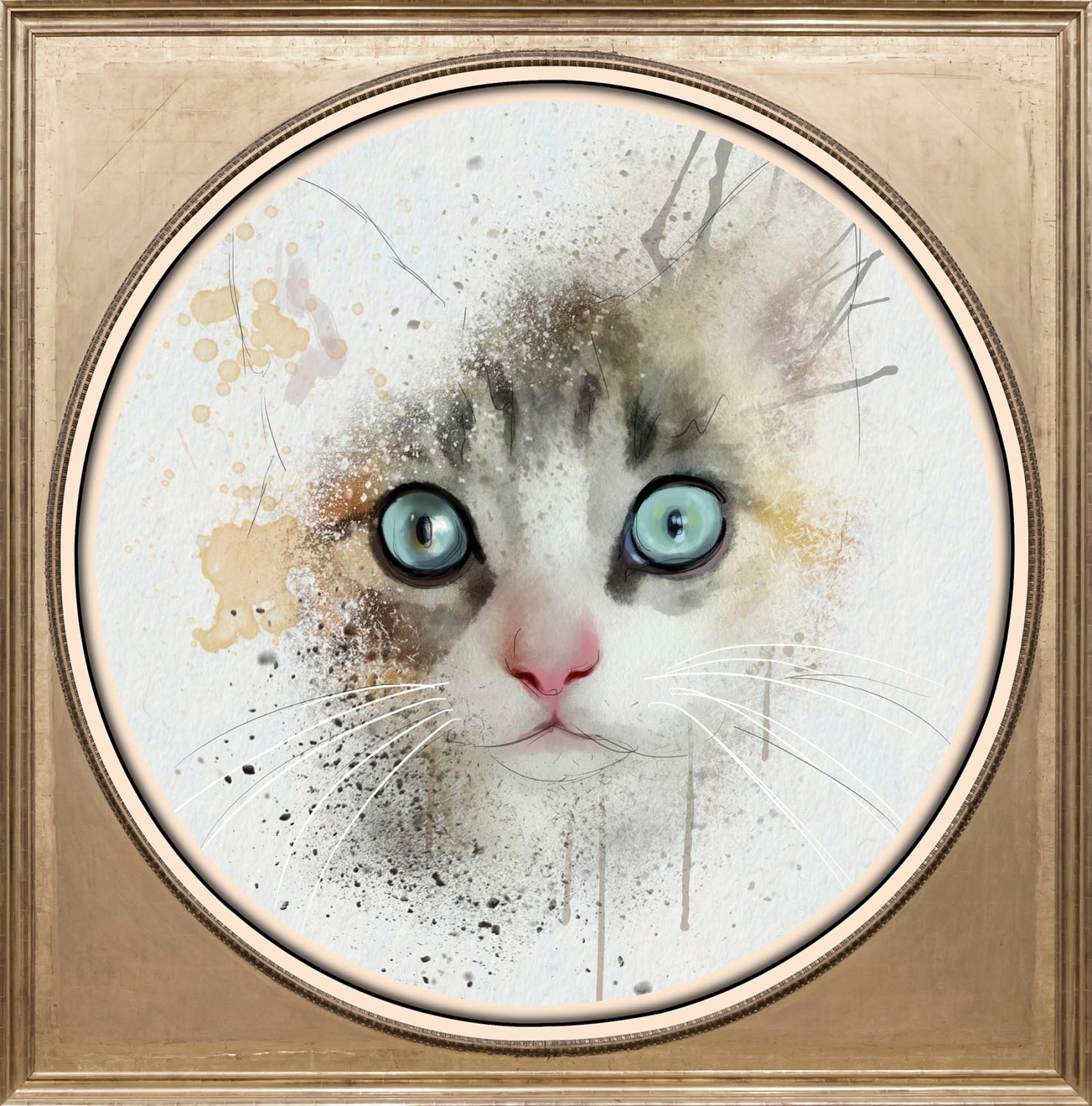 queence Acrylglasbild "Katze", Haustiere-Gemälde-Kunst-Katze-Katzen-Katzenb günstig online kaufen