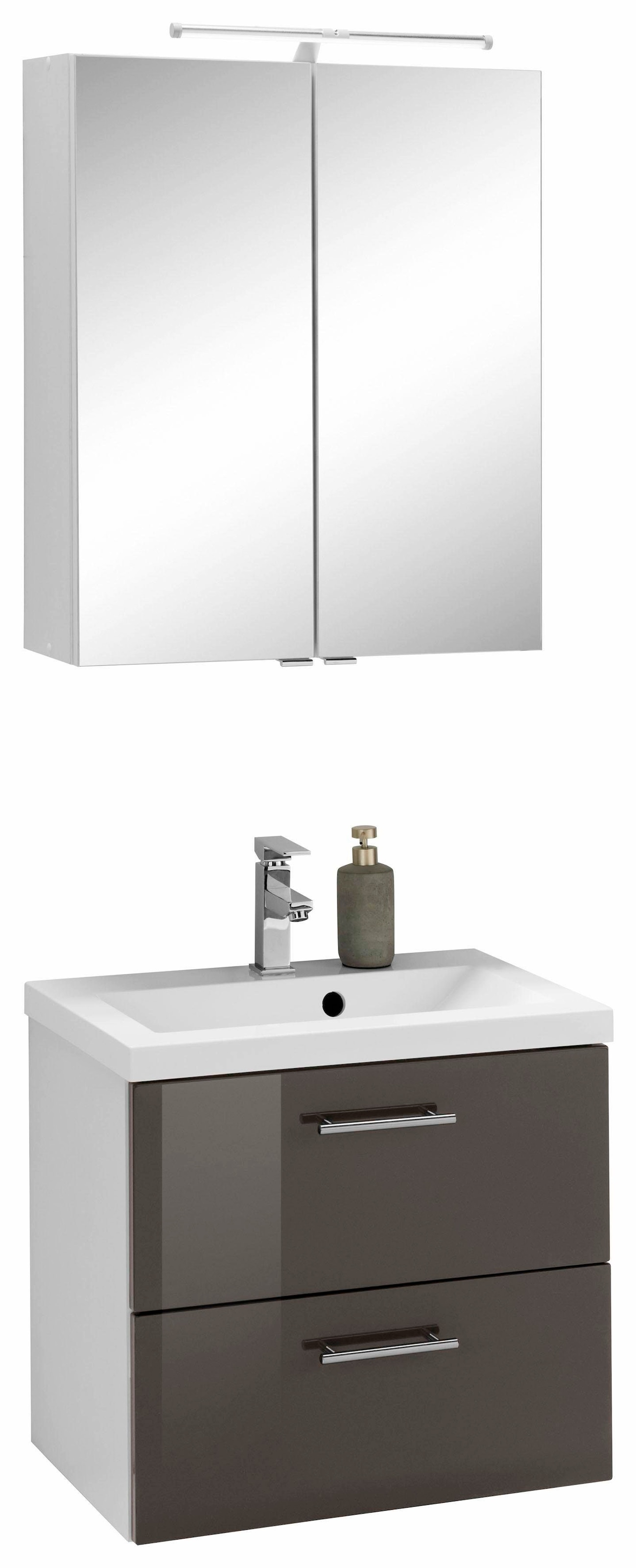 welltime Badmöbel-Set "Venedig" 2 Stk. tlg. Spiegelschrank und Waschplatz günstig online kaufen