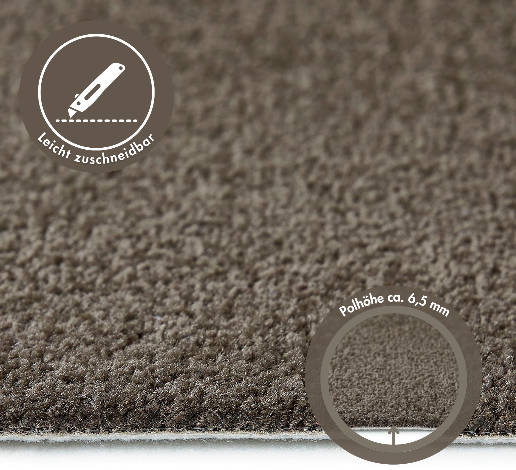 Thumbnail - Andiamo Teppichboden "Ines, Kräuselvelours, Made in Netherlands", rechteckig, 8,5 mm Höhe, Uni Farben, Breite 400 cm, st...