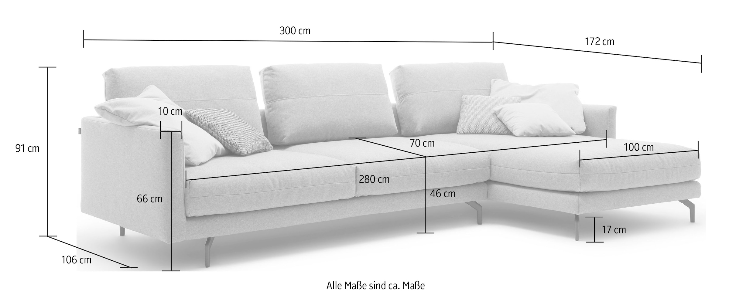 Creation BY ROLF BENZ Ecksofa »CR.414, Designecksofa, Polsterecke, L-Form«, wahlweise aus feinstem Rindsleder oder hochwertigem Chenille