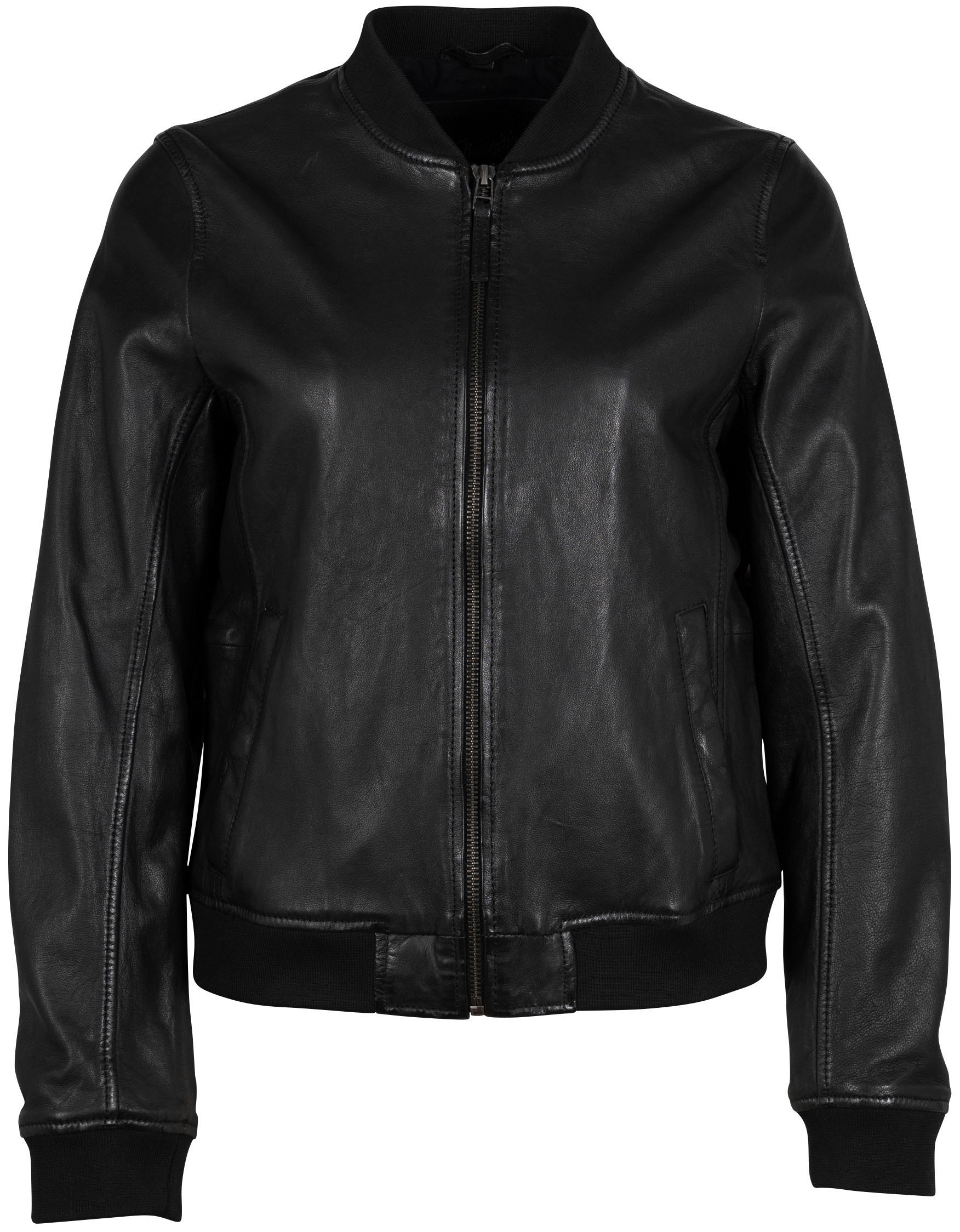 Mauritius Lederjacke "MWBjella" mit Stehkragen, Reißverschluss, Strickbündc günstig online kaufen