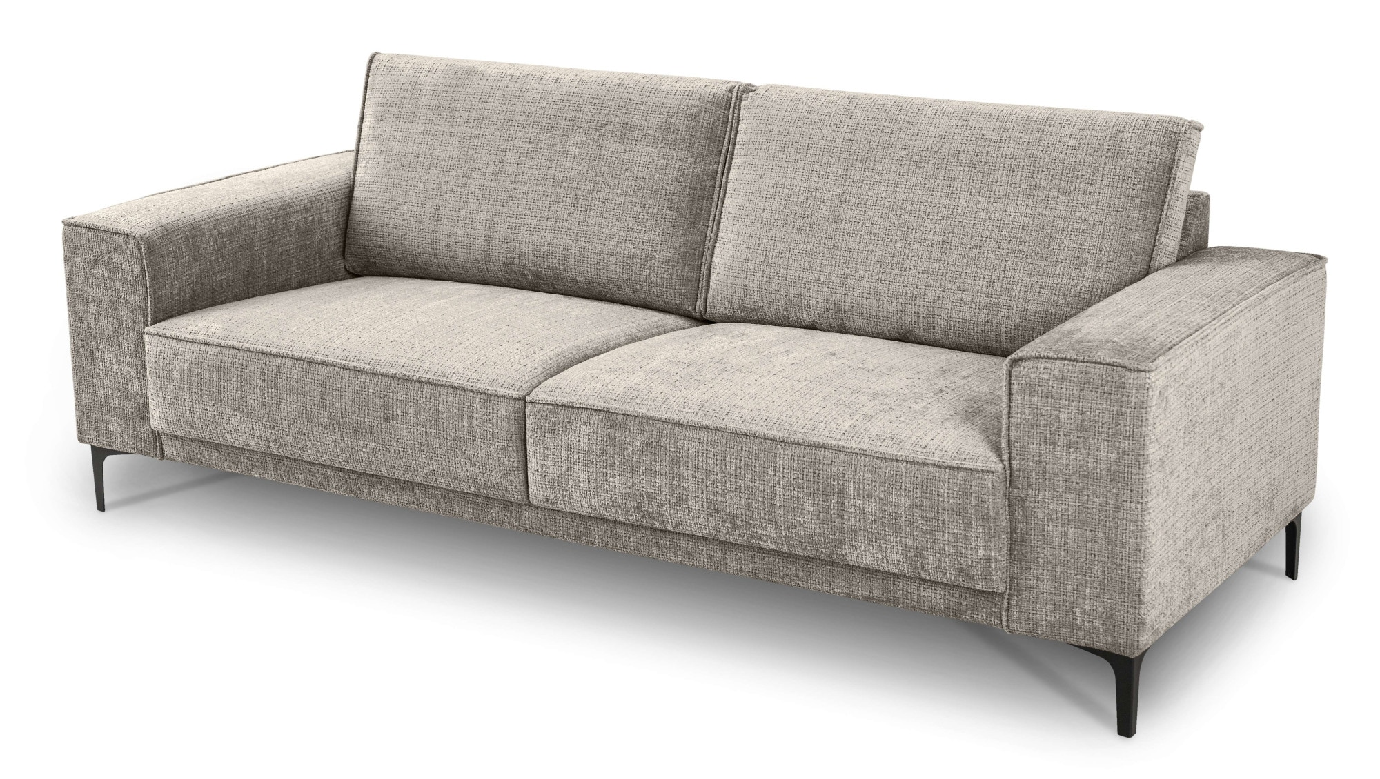 Places of Style 3-Sitzer »3er Sofa Oland, Struktur, Flachgewebe, Luxus-Microfaser, Boucle«, 224 cm, Wellenunterfederung, Skandi-Design, Metallfüße