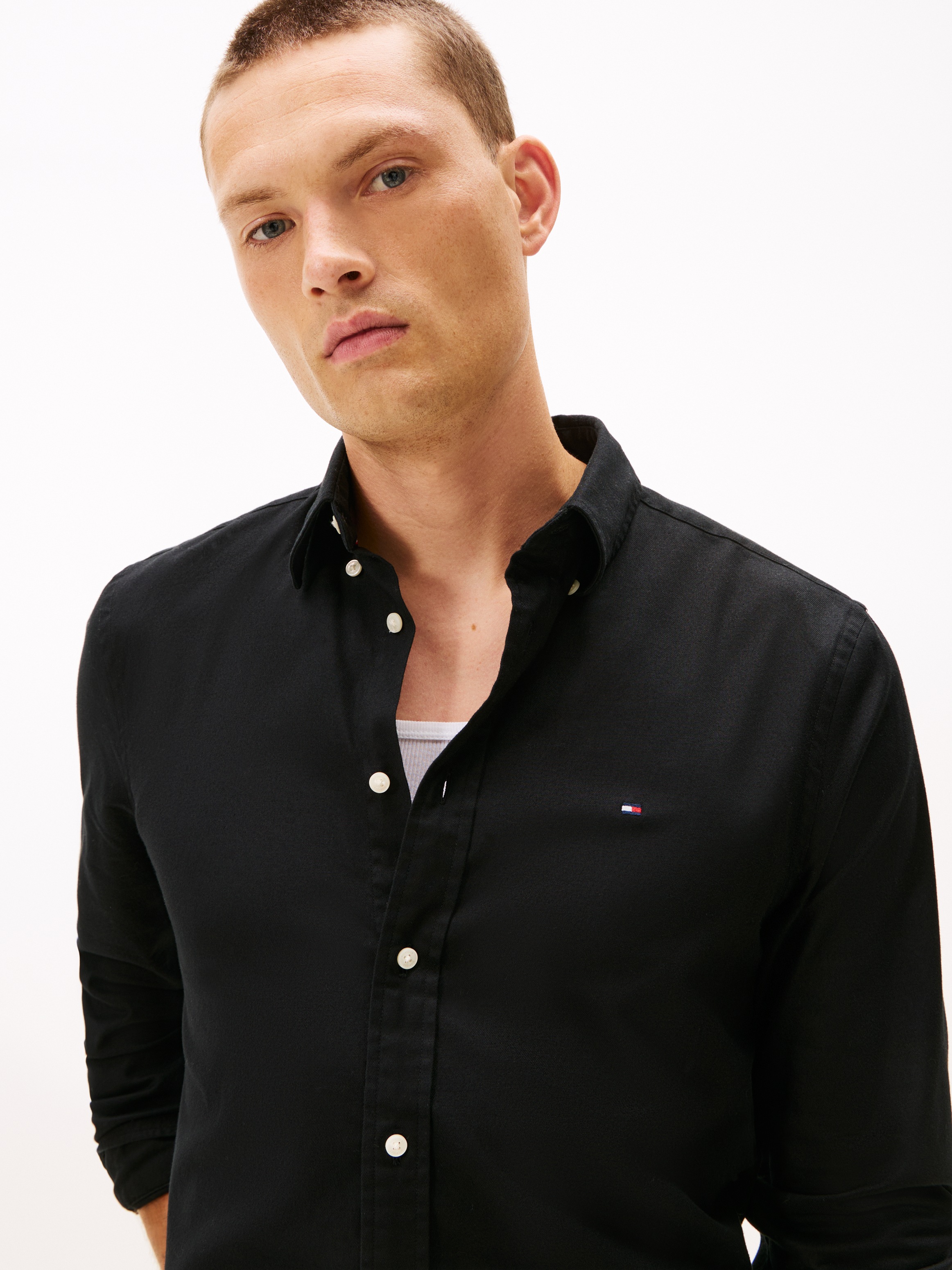 Tommy Hilfiger Langarmhemd "FLEX FLANNEL SOLID SHIRT" Regular fit günstig online kaufen