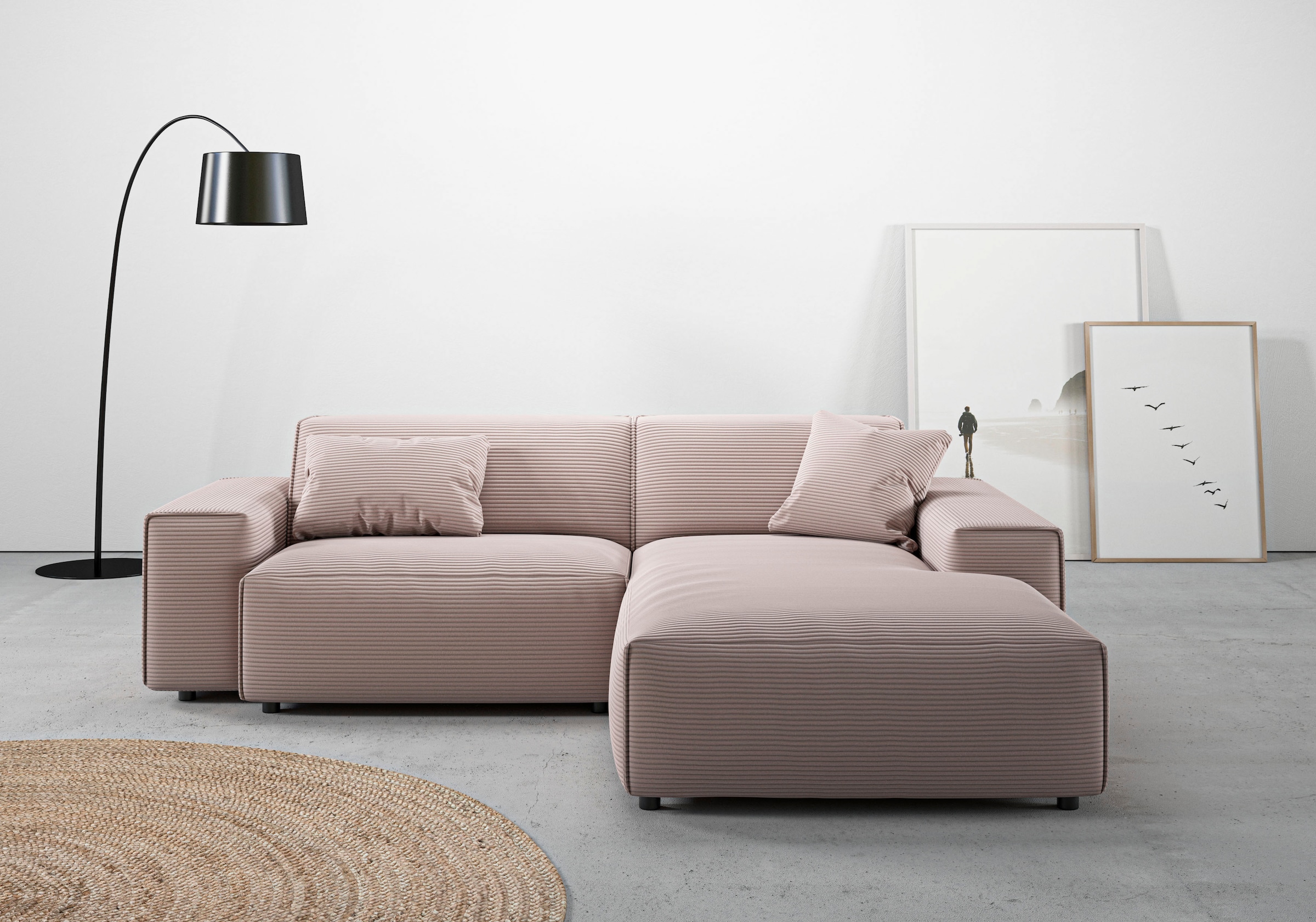 Home affaire Ecksofa "Glimminge L-Form auch in Breitcord, Feincord + Easy c günstig online kaufen