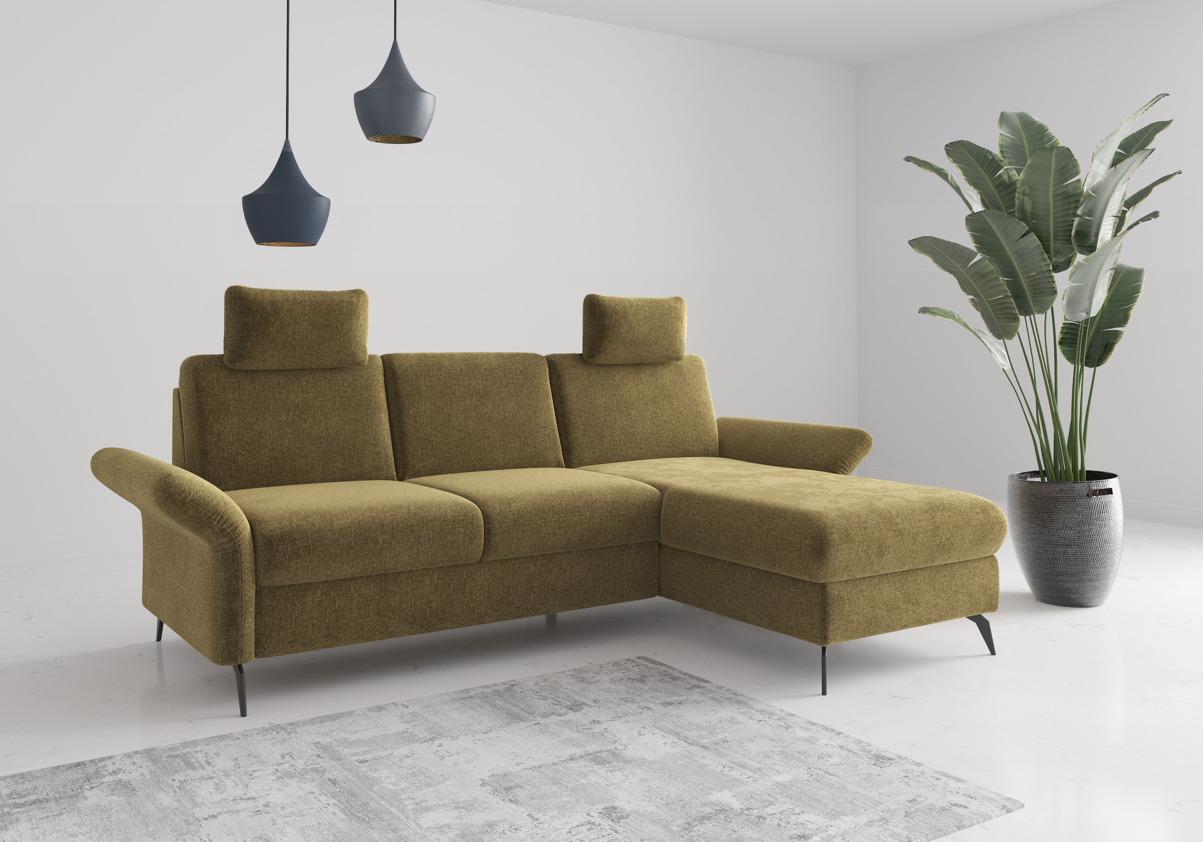 OTTO home Ecksofa "Rochelle" wahlweise mit Schlaffunktion, Bettkasten und Armteilverstellung