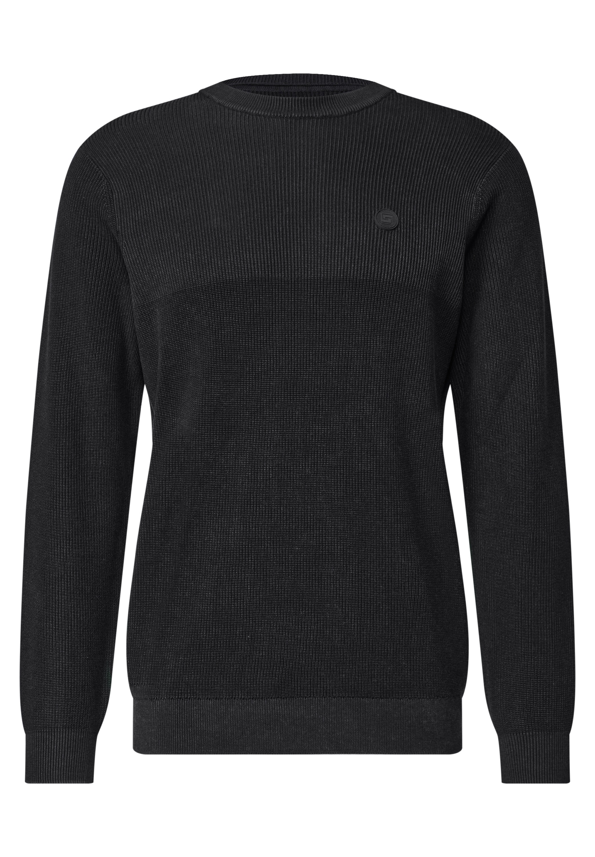 STREET ONE MEN Rundhalspullover aus reiner Baumwolle