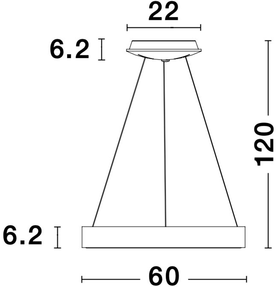 Nova Luce LED-Hängeleuchte »RANDO THIN« LED-Modul 1 Stk. Warmweiß