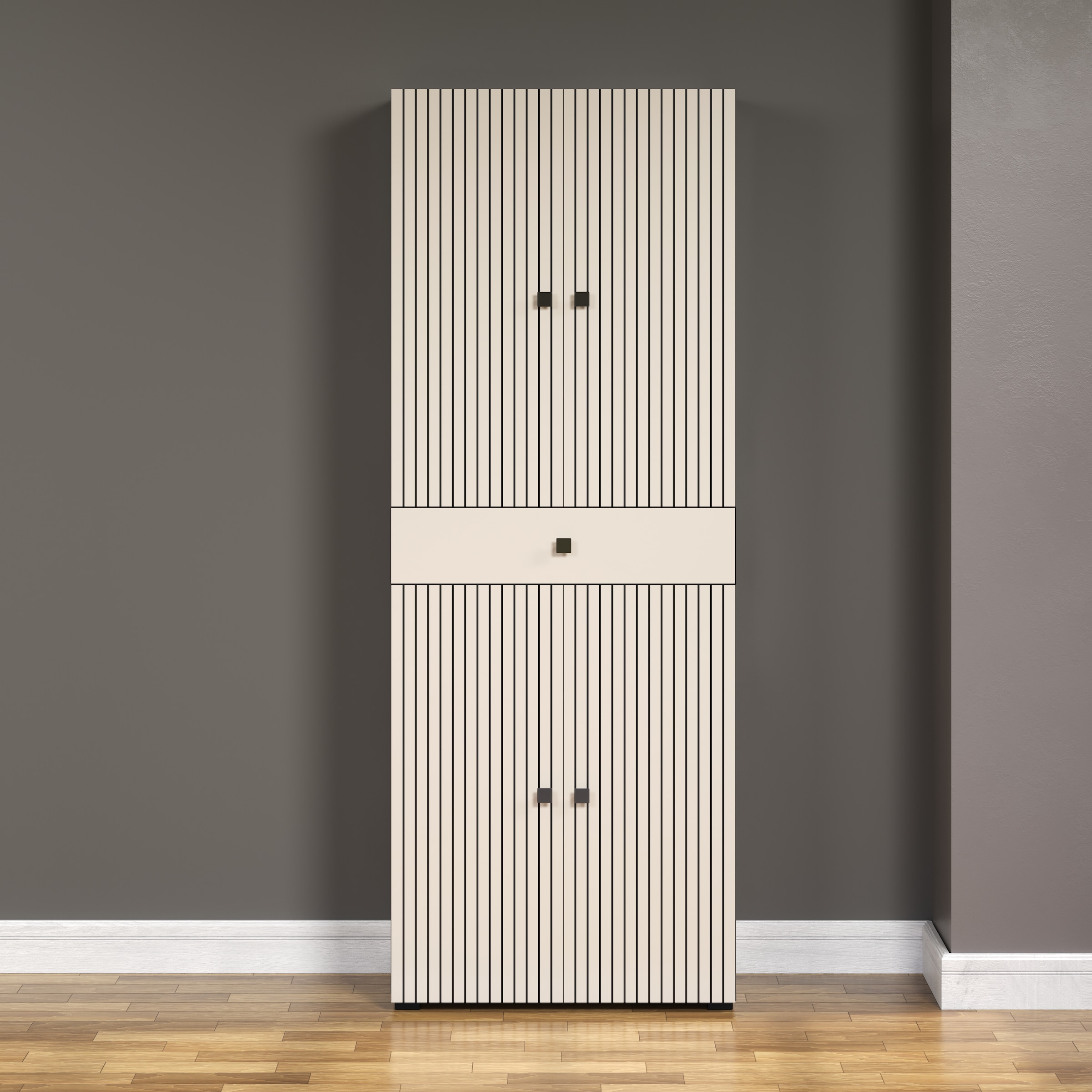 welltime Hochschrank »Amrum«, (1 St.), Breite 40cm, geräumiger Hochschrank Eiche Rillenoptik Badschrank