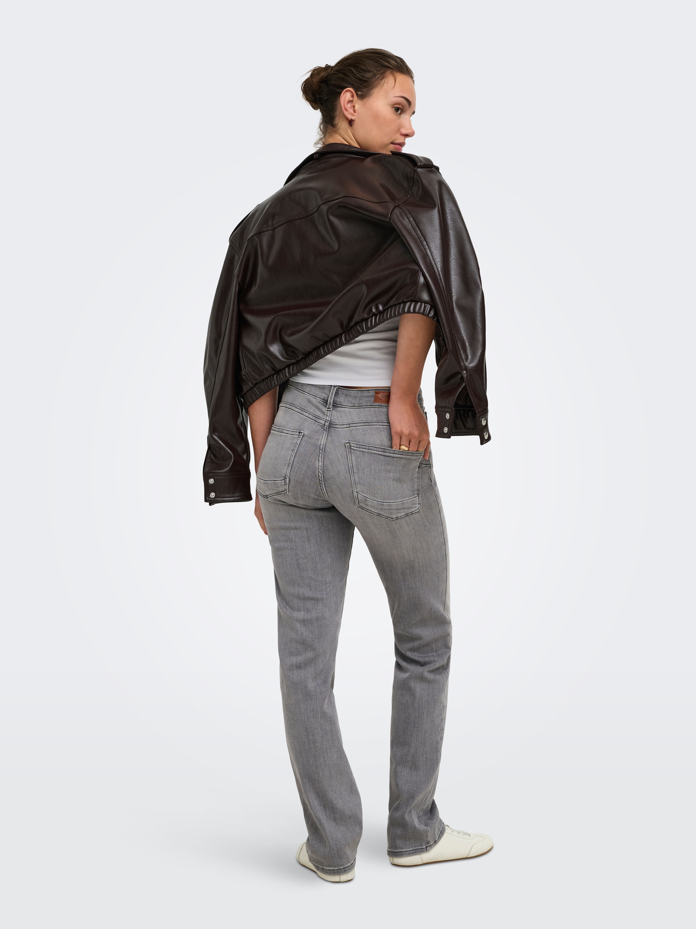 ONLY Slim-fit-Jeans »ONLPOWER MW PUSH UP SLIM STRAIGHT DNM« Baumwollmischung, mid waist, slim fit