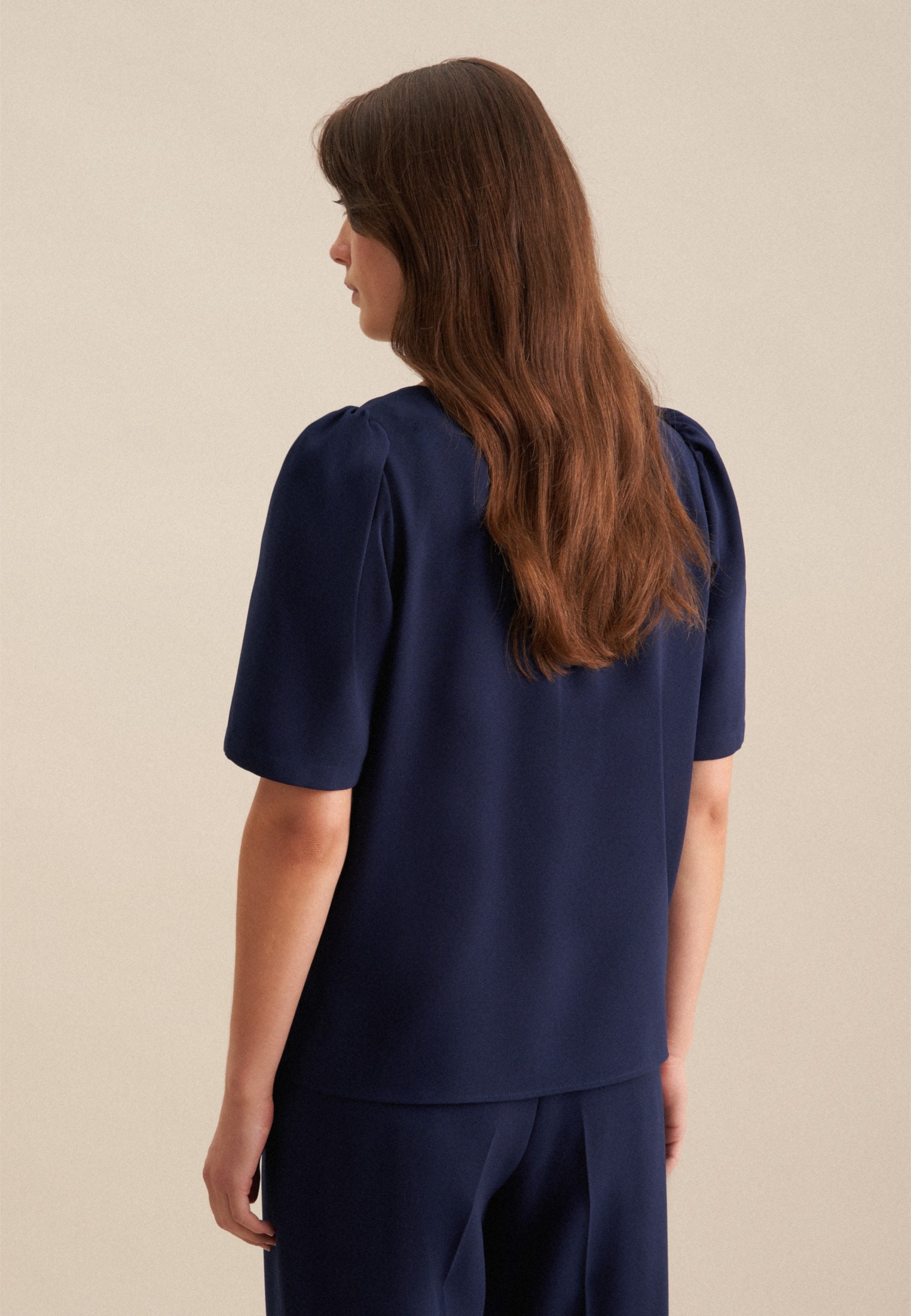 seidensticker Shirtbluse »Schwarze Rose«, Kurzarm U-Boot Uni