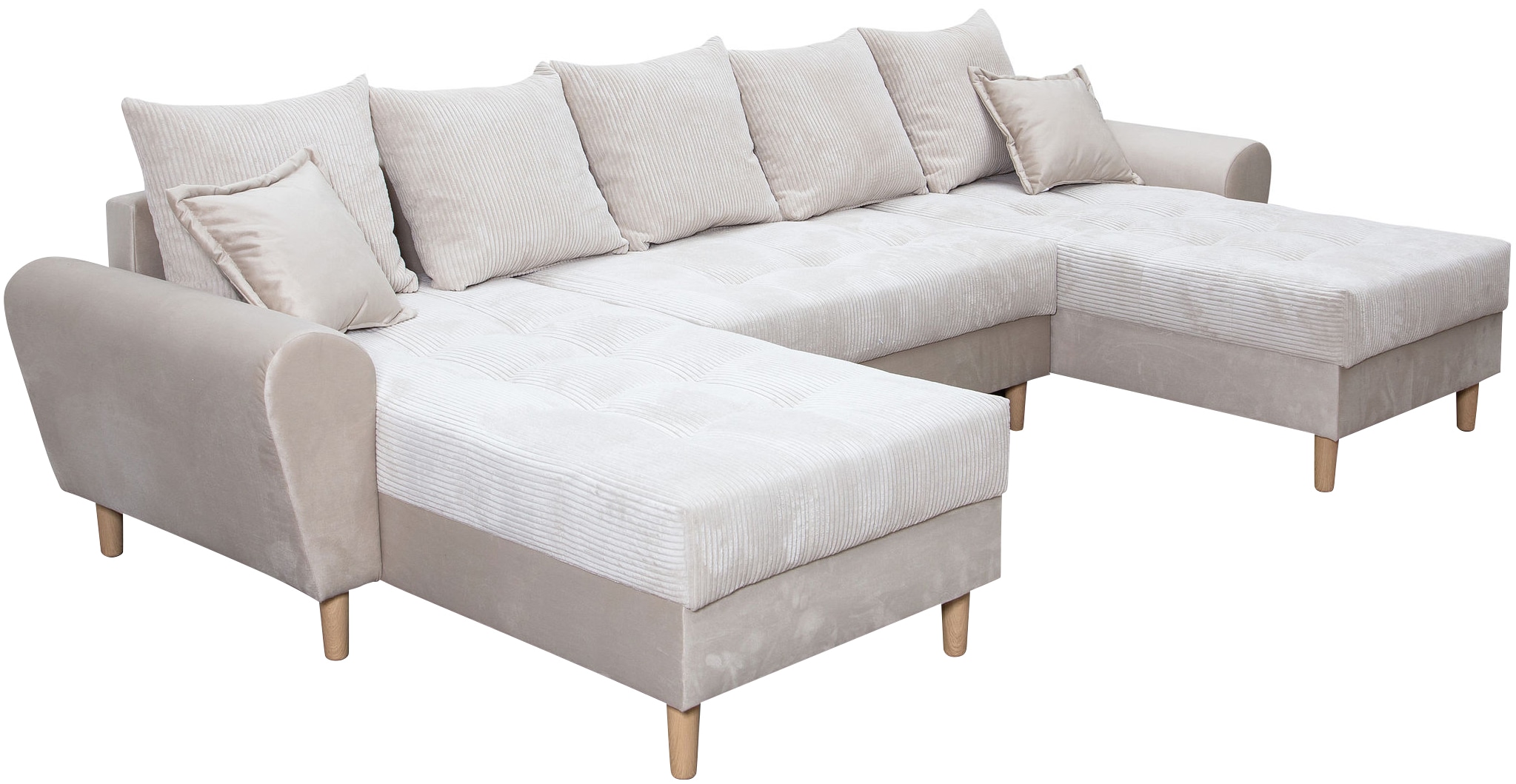 COLLECTION AB Wohnlandschaft »Raisa U-Form«, mit Federkern, Kissen und Steppung im Sitzbereich