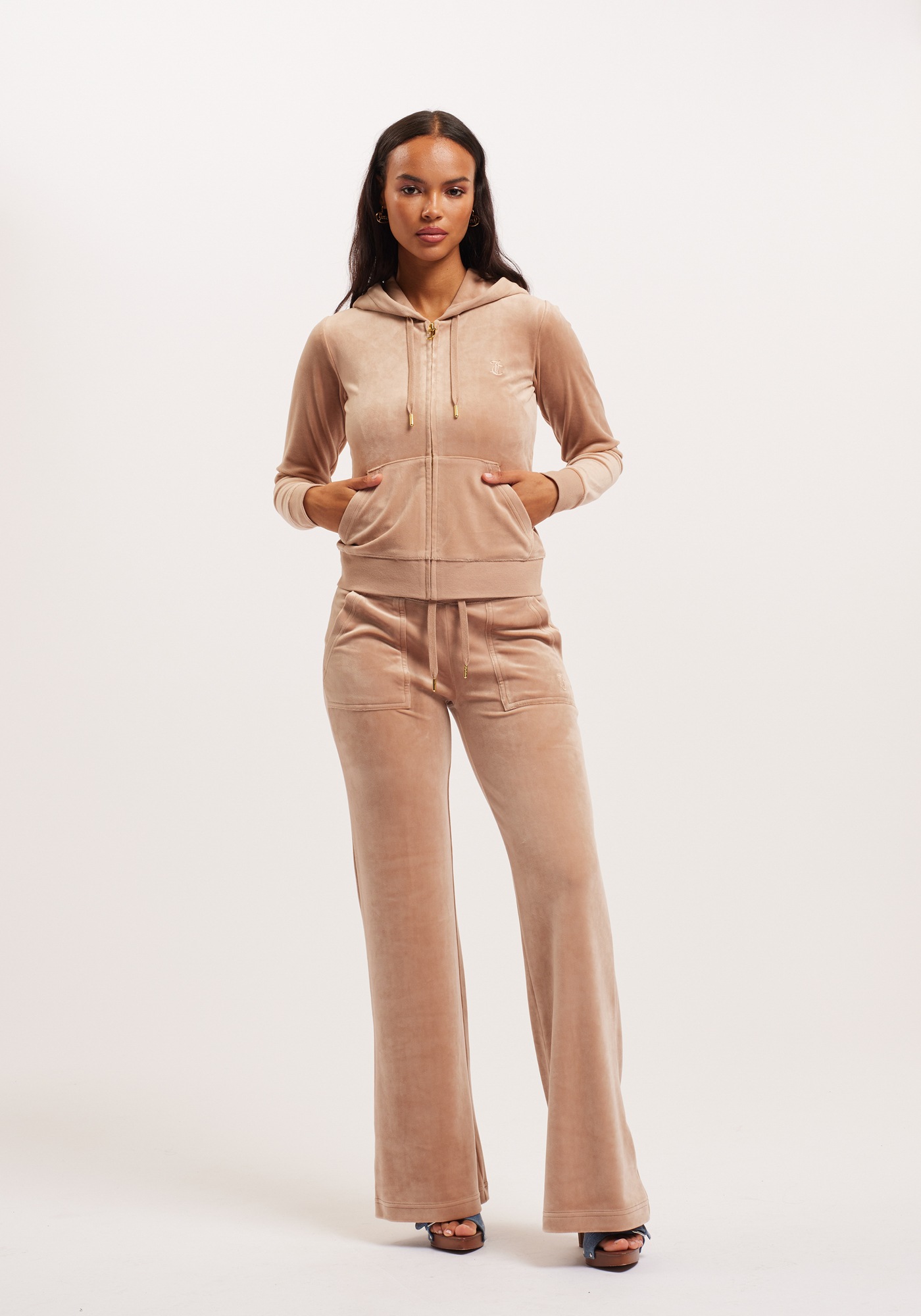 Juicy Couture Sweathose »DEL RAY TRACKPANT GOLD HARDWARE Damen«, Trainingshose Damen, Sweathose, Velour, Jogginghose mit Glitzer, Sale