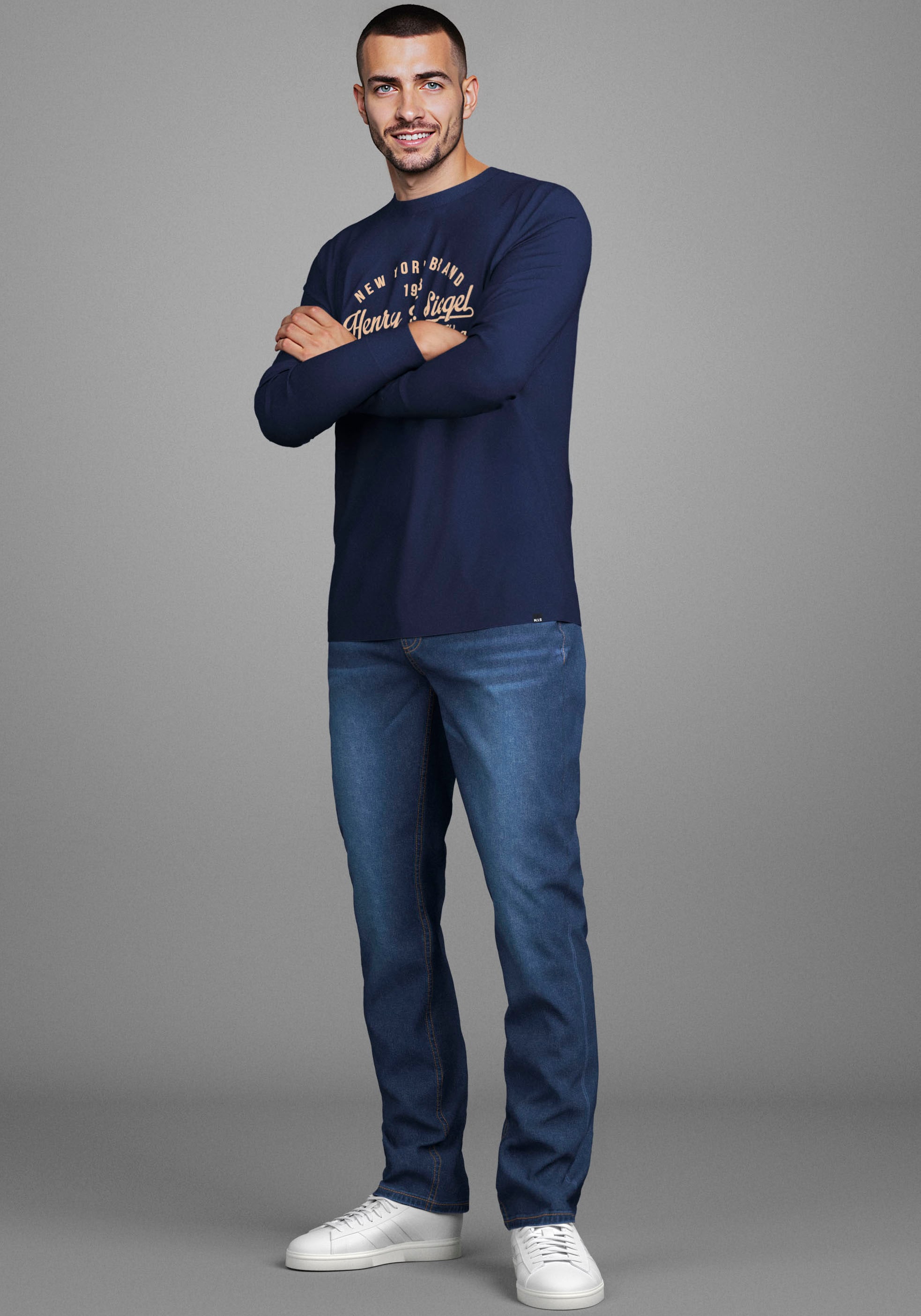 Bruno Banani Straight-Jeans »Hutch« gerade Beinform,  teilweise mit modischen Destroyed-Effekten,