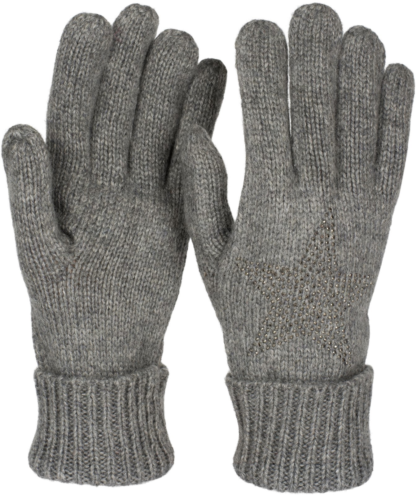 styleBREAKER Strickhandschuhe "Strick Handschuhe mit Strass Stern" 1 Stk.