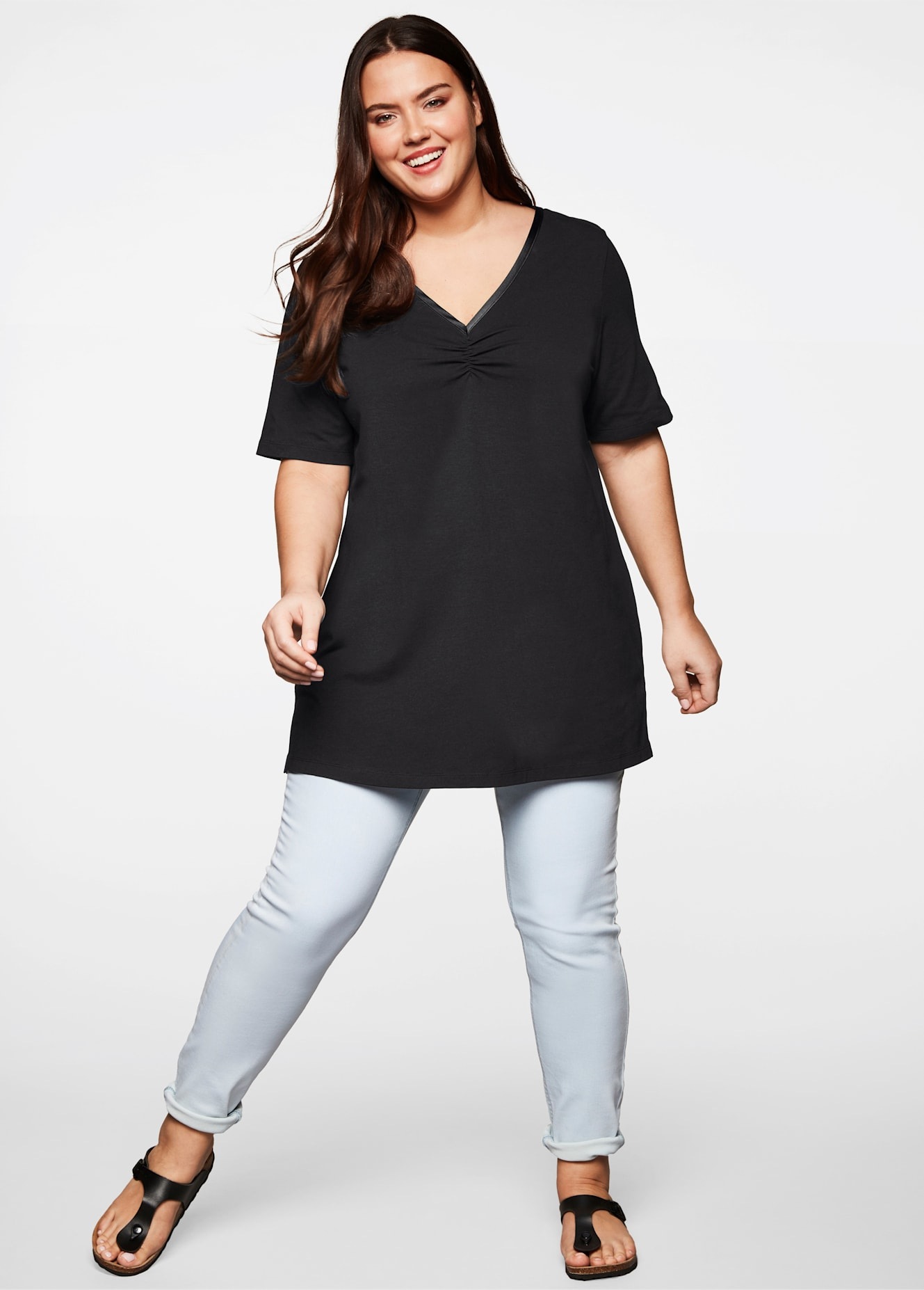Sheego Longshirt "Longshirt" 1 Stk. tlg. günstig online kaufen