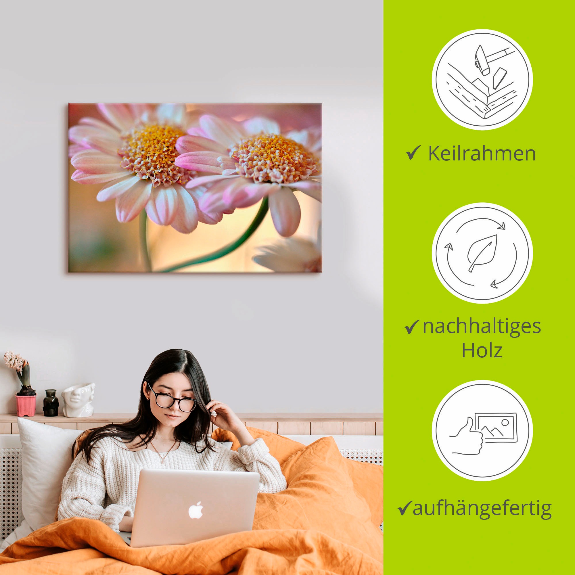 Artland Wandbild »Zweisamkeit«, Blumen, (1 St.), als Alubild, Outdoorbild, Leinwandbild in verschied. Größen
