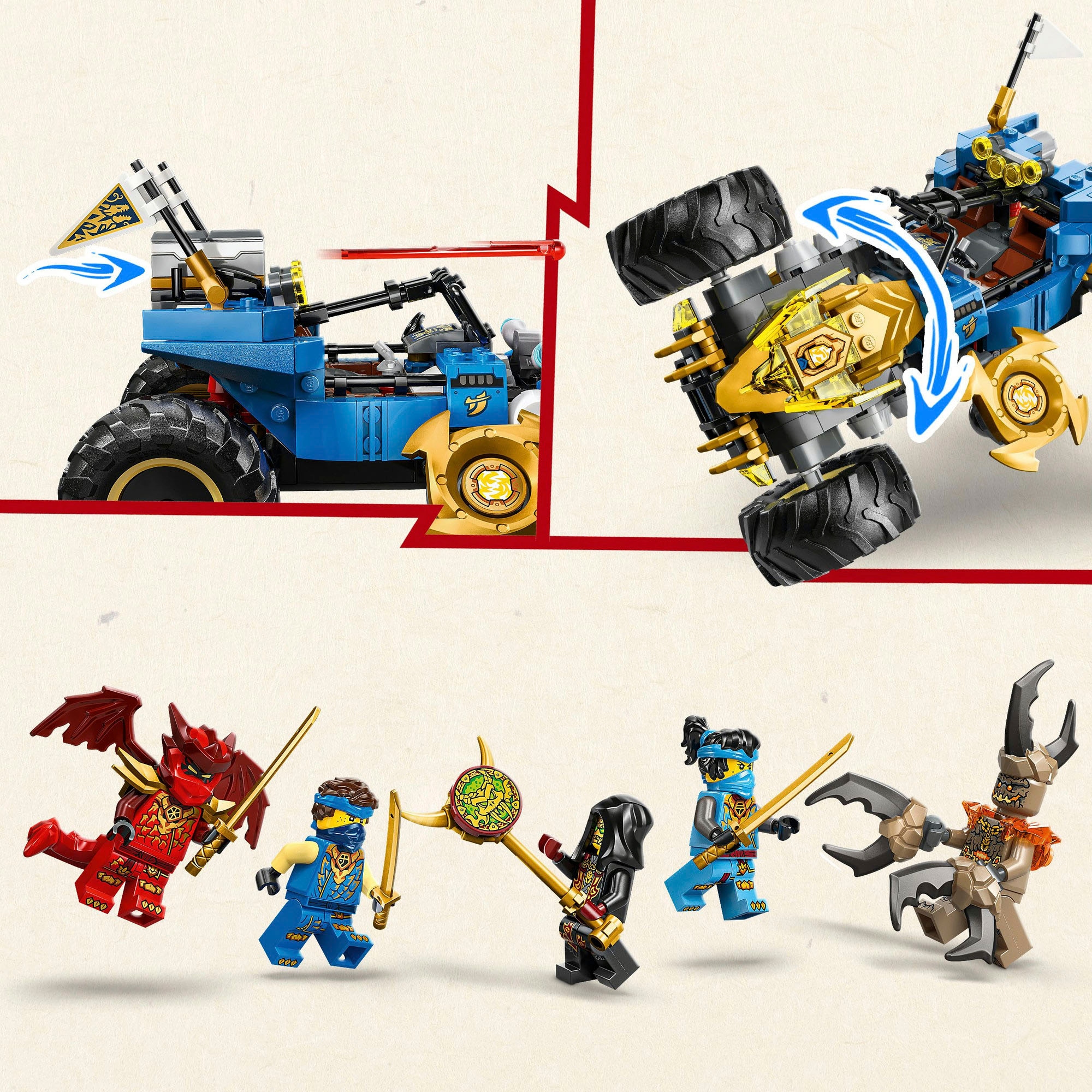 LEGO® Konstruktionsspielsteine »Jays Transformationsflitzer (71856), LEGO Ninjago« Made in Europe
