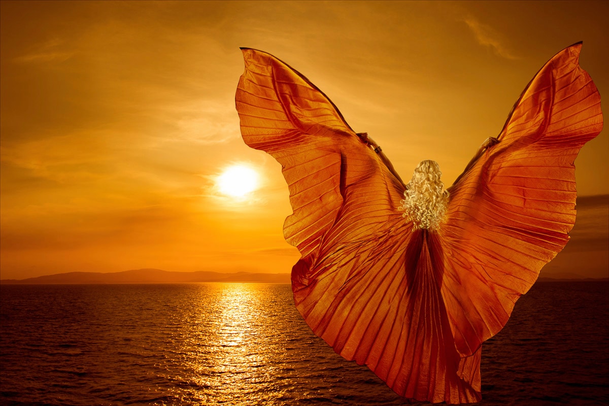 Papermoon Fototapete »Schmetterling Fantasy Frau«