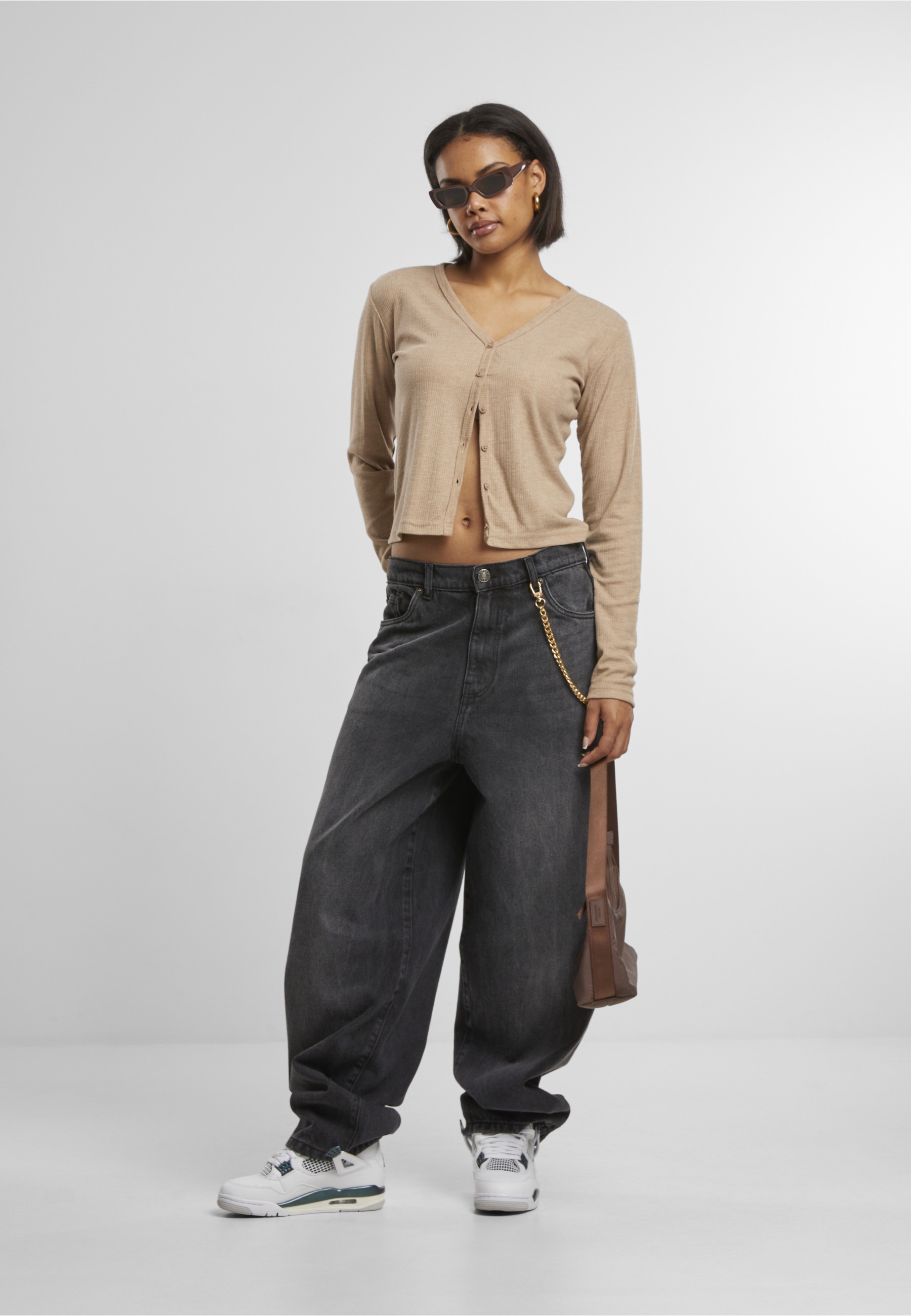 URBAN CLASSICS Strickjacke »Urban Classics Ladies Rib Cardigan« 1 Stk.