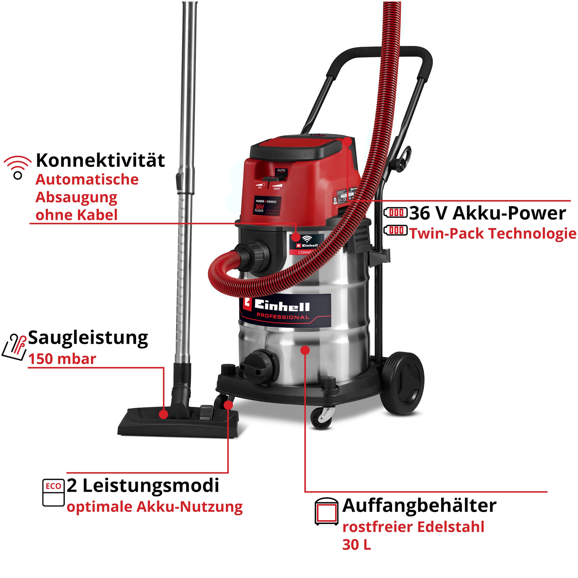 Einhell Nass-Trocken-Akkusauger »TP-VC 36/30 S Auto-Solo« ohne Akku