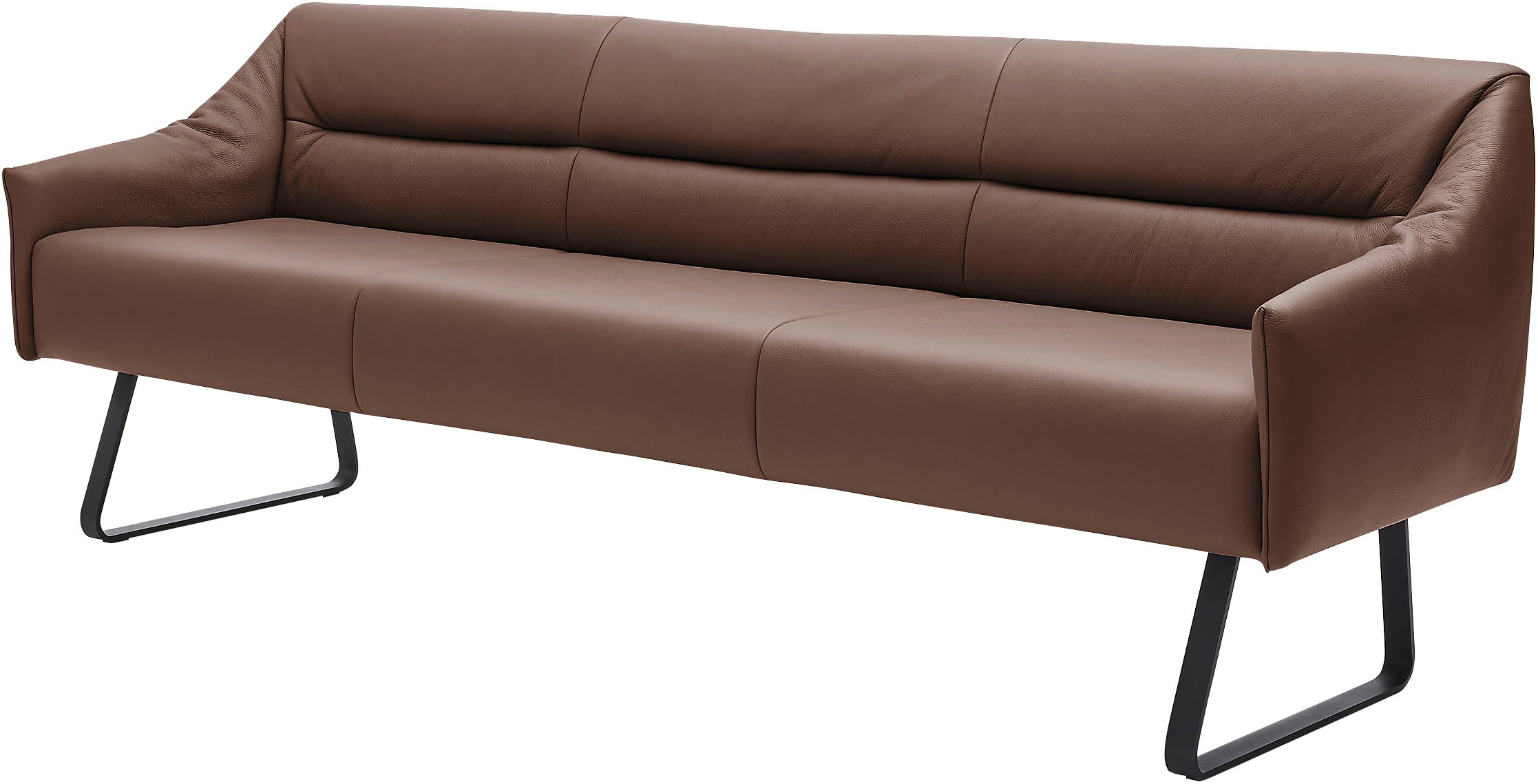 Essbank MUSTERRING "JustB SP500", braun (tobacco), B:262cm H:86cm T:70cm, Sitzbänke, Essbank, Metallkufe schwarz, verschiedene Farben, Breite 220 oder 250 cm 3