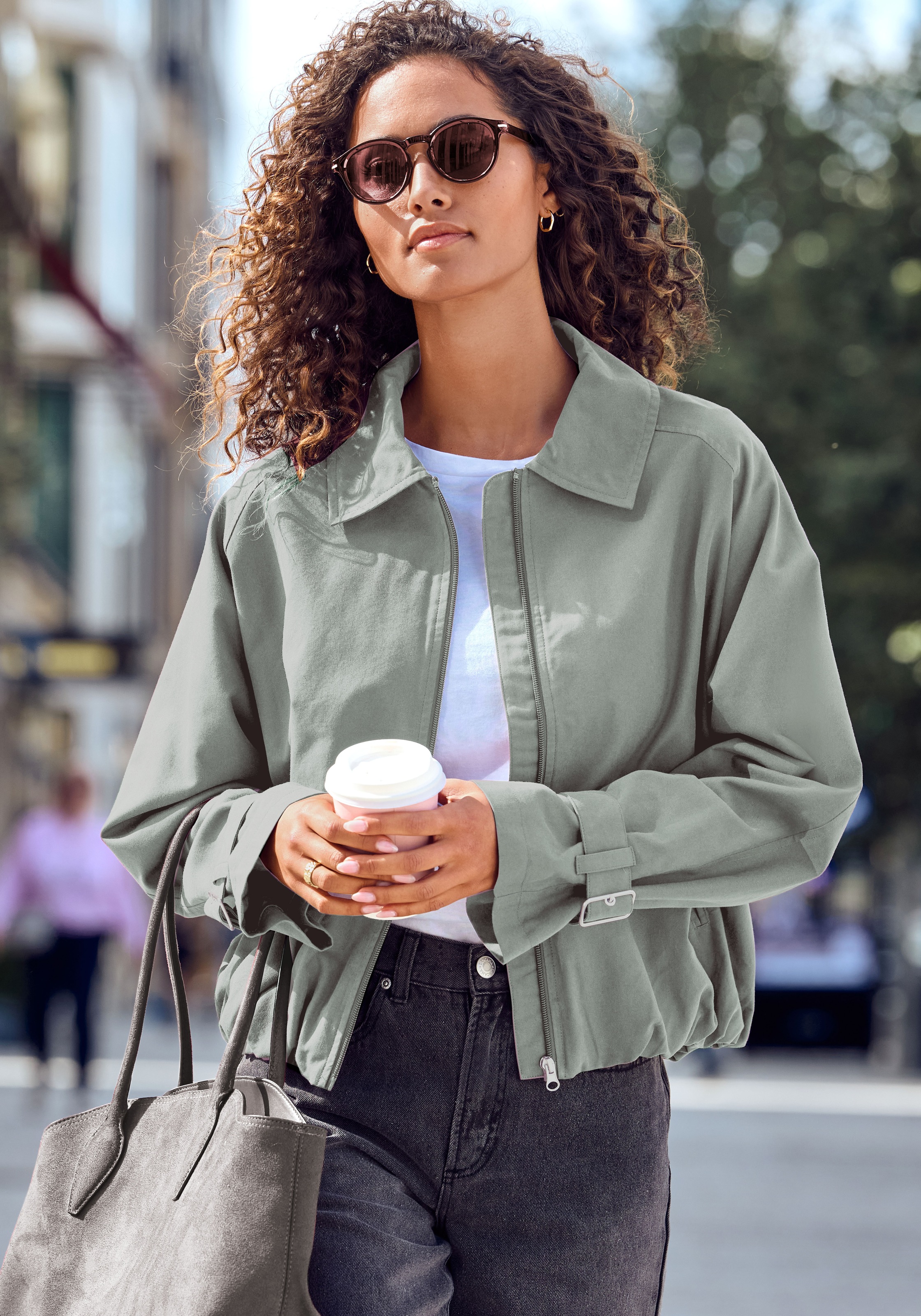 French Connection Blouson mit gerafftem Saum