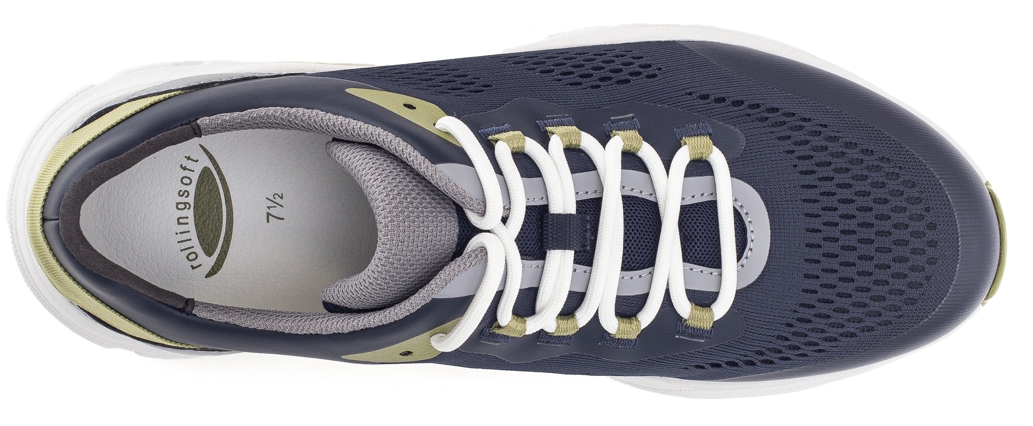 Gabor Rollingsoft Keilsneaker, Freizeitschuh, Halbschuh, Schnürschuh mit Kontrastbesätzen, Weite G