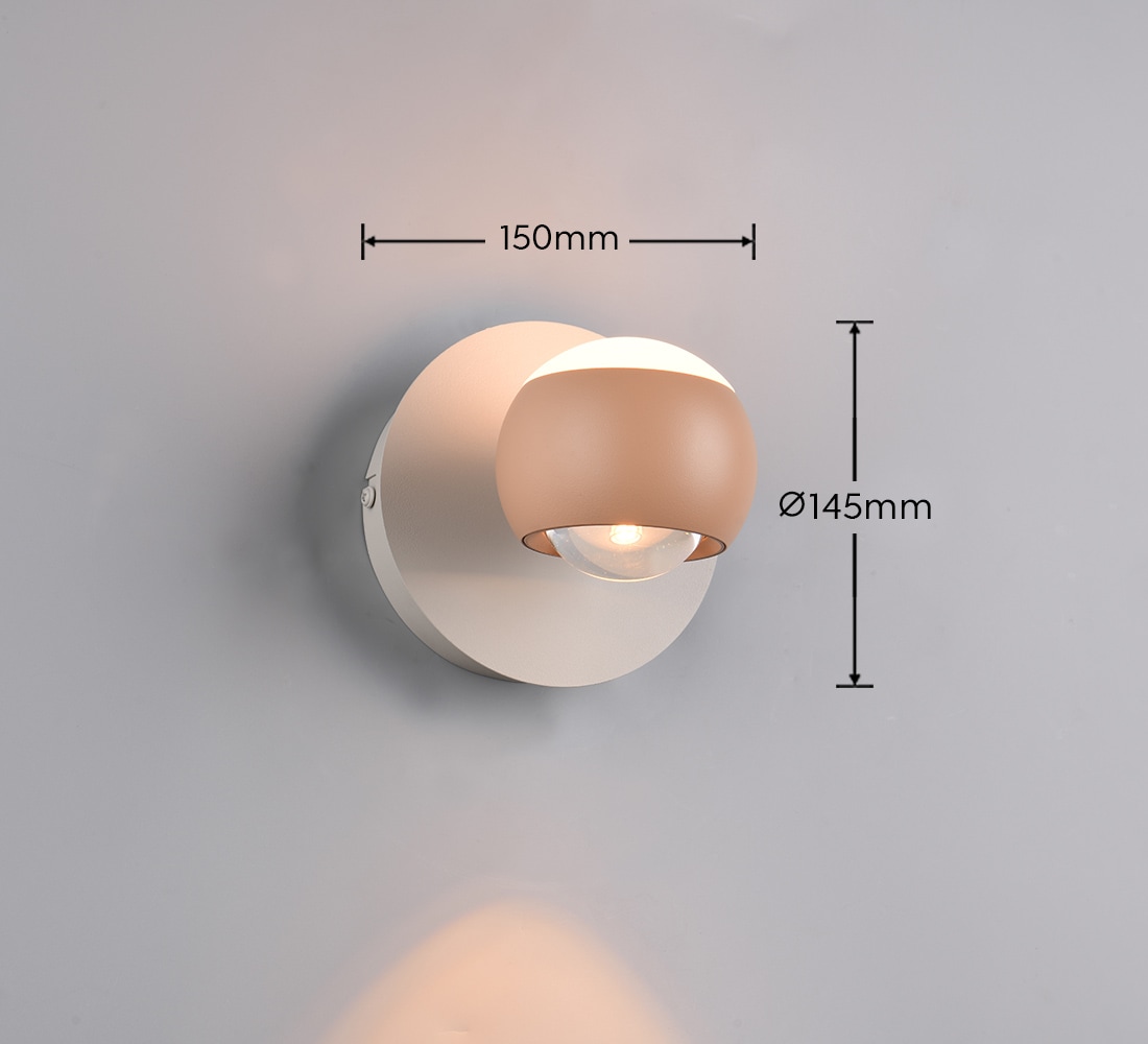 Musterring LED Wandleuchte »CANNON, 1-flammige LED Wandlampe 5W 500Lumen 2300-4000K CCT« LED-Board 1 Stk. Farbwechsler | warmweiß - kaltweiß mit Fernbedienung, schwenkbares up-and-down Licht dimmbar Memory