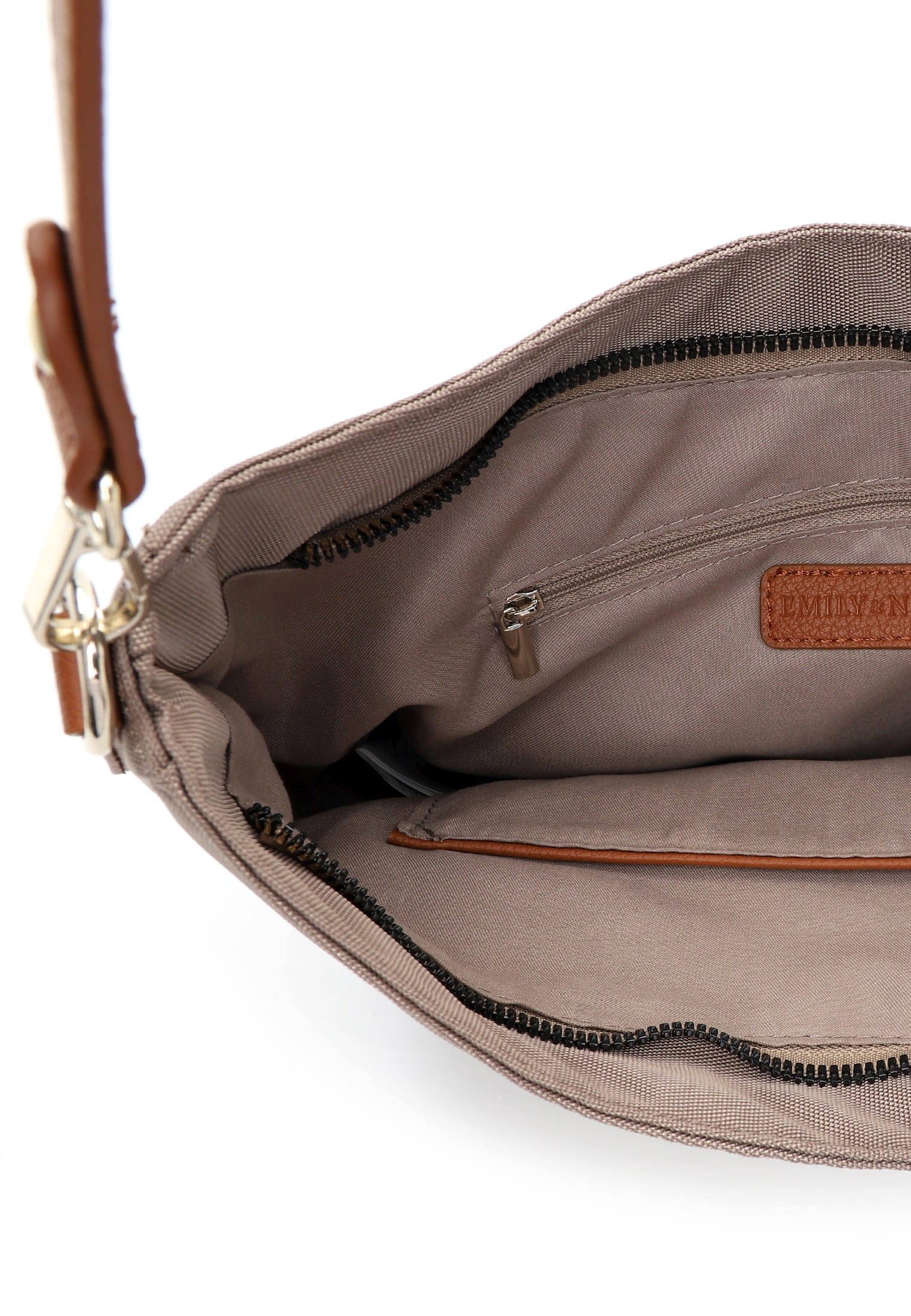Beuteltasche EMILY & NOAH "Beutel E&N Jarina", Damen, Gr. B/H/T: 30cm x 30cm x 8cm 0, grau (taupe 900), Polyester, Taschen Beuteltasche 3