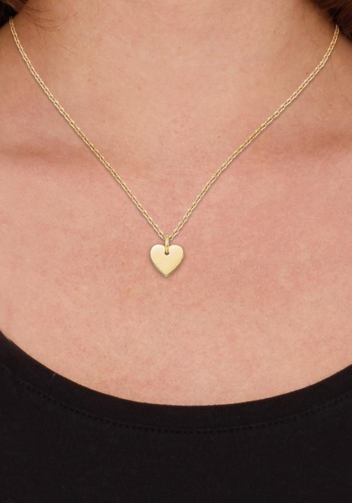 Kette mit Anhänger AMOR "Schmuck Geschenk Halskette Herz", gold (gelbgoldfarben), Halsketten, Damen, Gelbgold 585 3