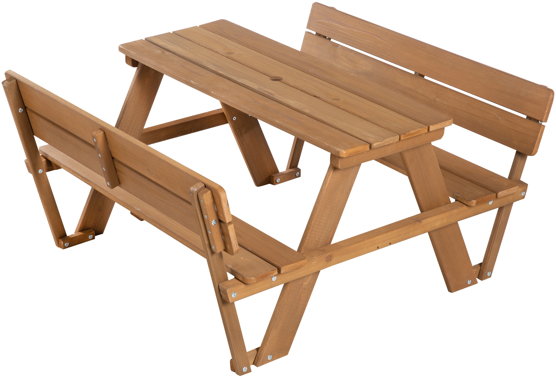 ROBA Kinder Kindersitzgruppe "Picknick for 4 Outdoor +, Teakholz-Optik", B/H/T: 89cm x 50,5cm x 107cm, Kindersitzgarniturmit Lehne und 2