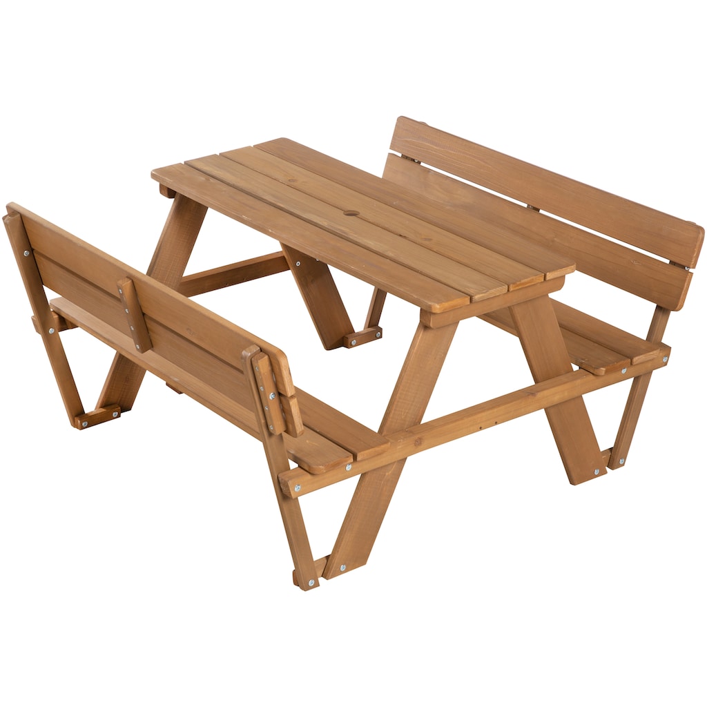 roba® Kindersitzgruppe »Picknick for 4 Outdoor +, Teakholz«, (Set), mit Lehne; inklusive Sitzauflagen Â»Little StarsÂ«