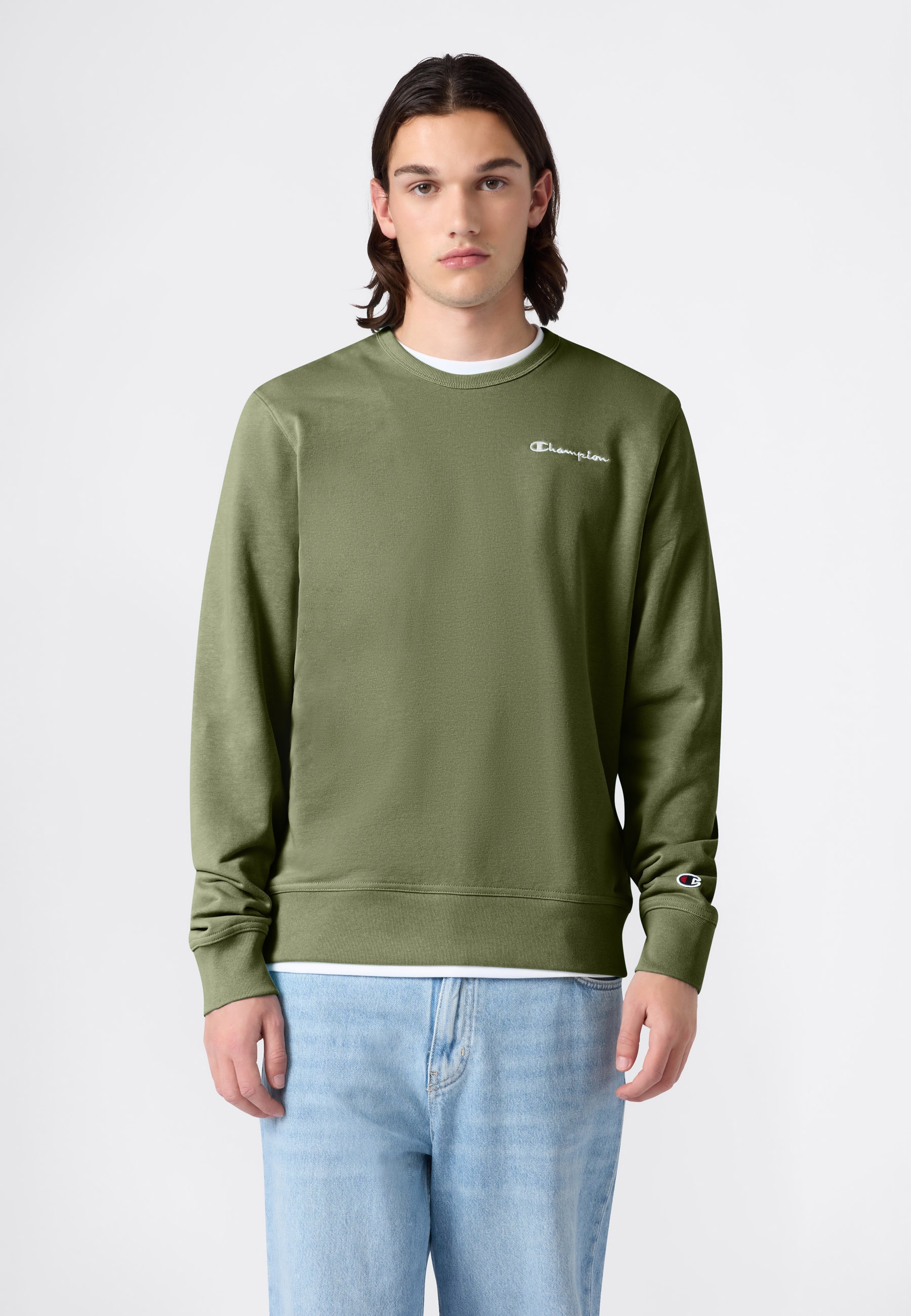 Champion Sweatshirt "ICONS CONTRAST Terry Crewneck Sweatshirt", mit Rundhalsausschnitt, ohne Verschluss, aus Baumwolle und Polyester