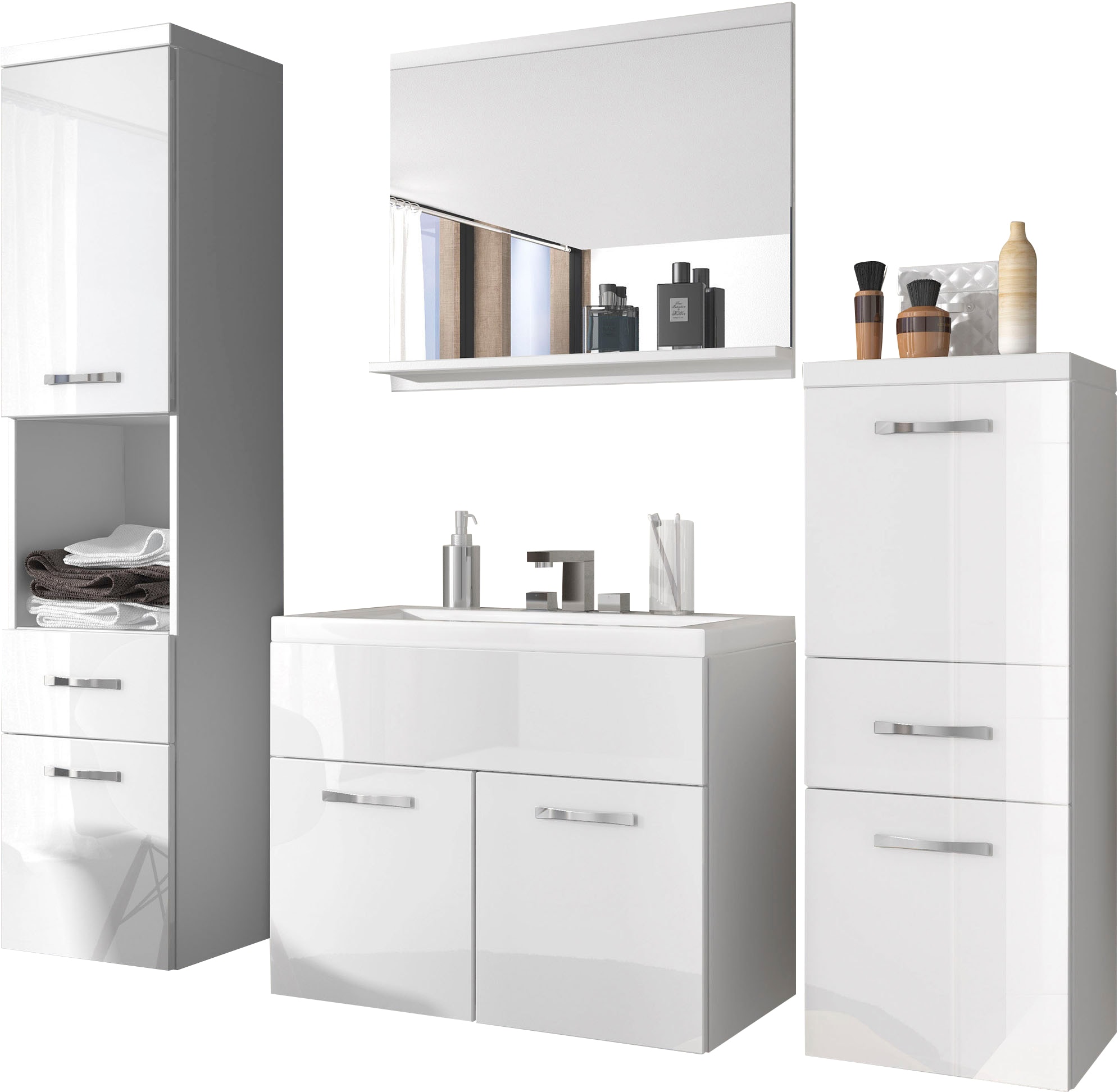 welltime Badmöbel-Set "ELDA" Komplett-Set, 5 Stk. tlg. günstig online kaufen