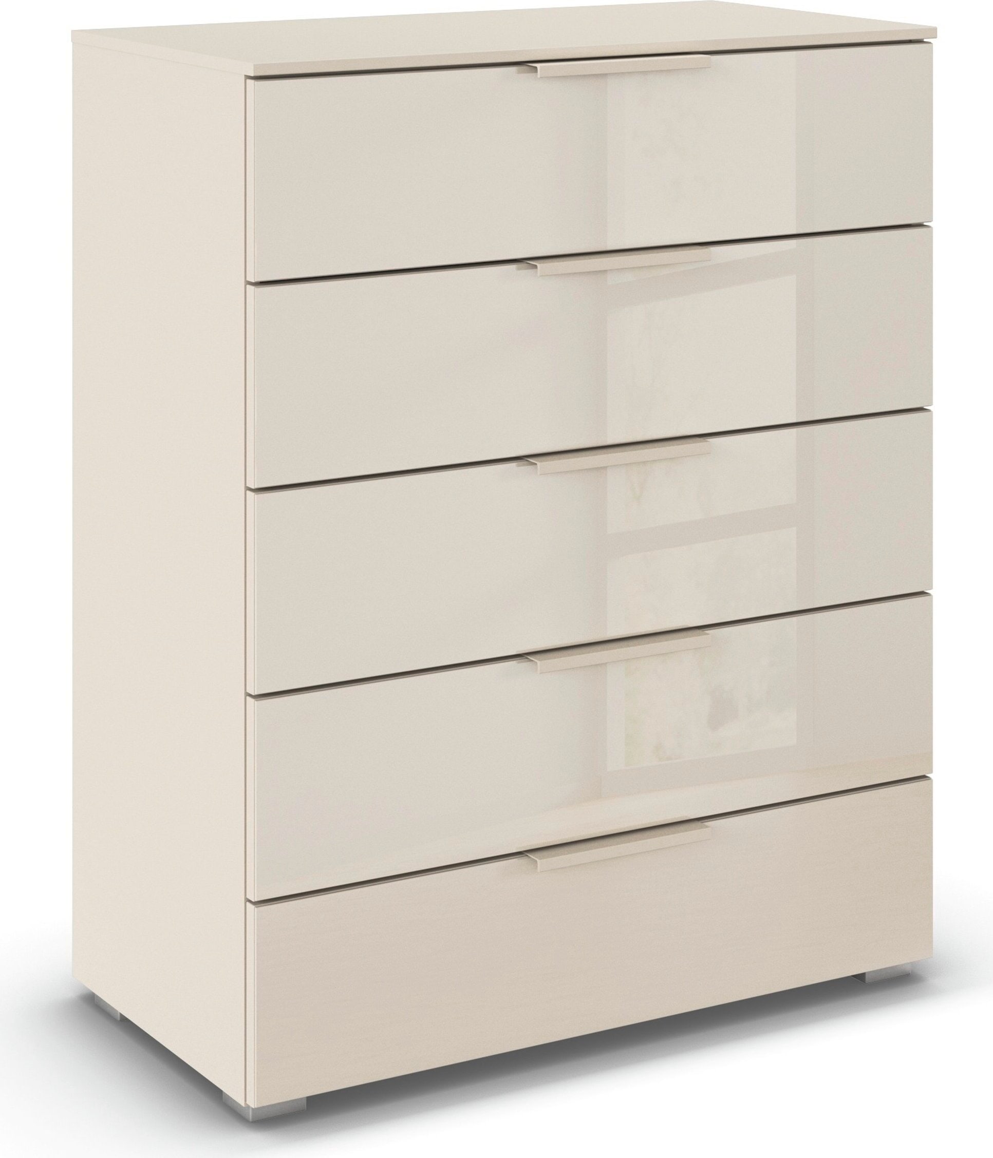 rauch Schubkastenkommode "Highboard Sideboard Kommode MONTCLAR Frontauswahl Dekor/Hochglanz/Glas" in 2 Breiten: 40 oder 80 cm / Höhe 100 cm, inkl. Soft-Close-Funktion, mit 5 geräumigen Schubladen, viele Griffvarianten MADE IN GERMANY