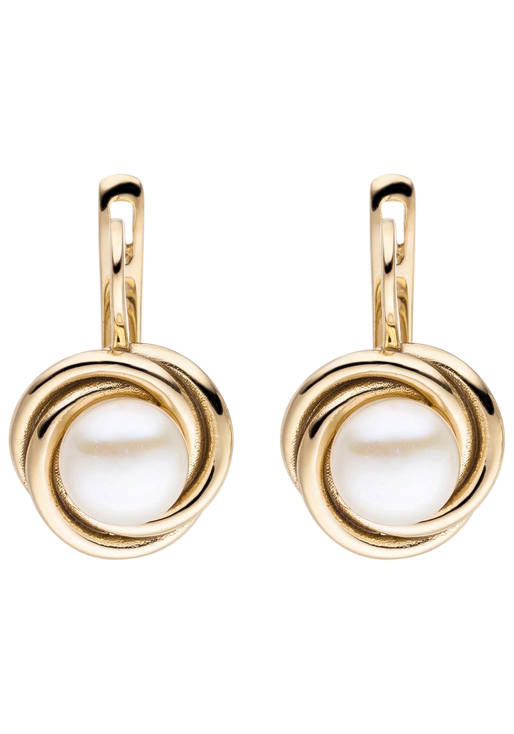 JOBO Perlenohrringe 333 Gold mit Süßwasser-Zuchtperlen