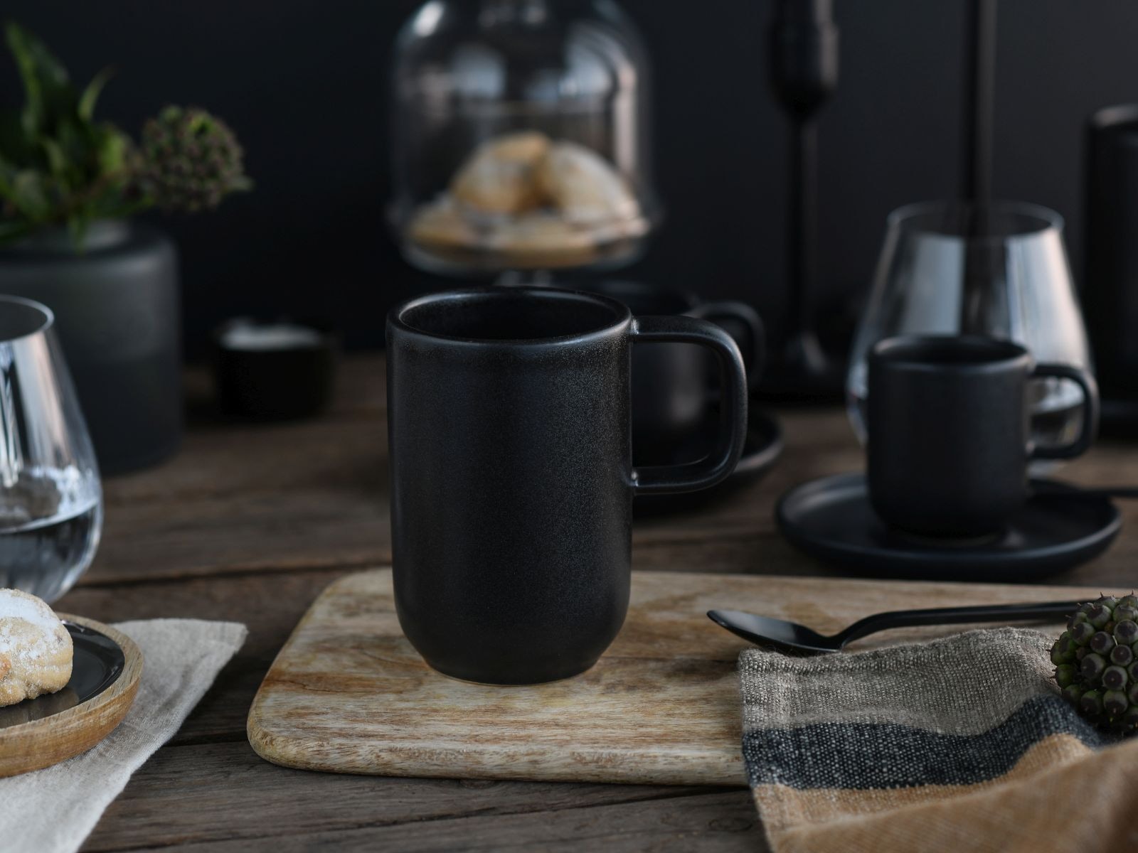 CreaTable Becher »Uno, Kaffeebecher, Set 6-tlg.« hochwertiges Steinzeug, seidenmatte Spezialglasur