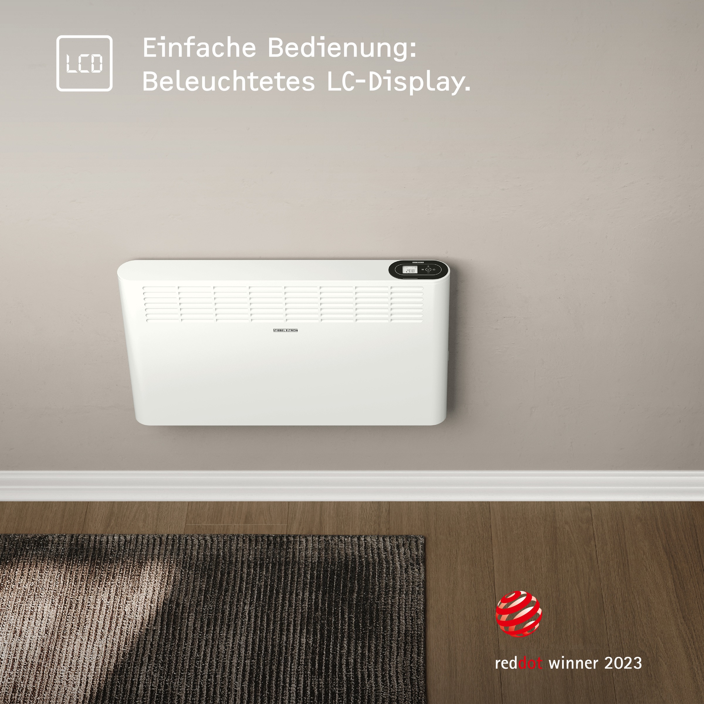 STIEBEL ELTRON Konvektor »»CNS 500 Plus LCD«, Wandkonvektor, energiesparend, weiß, 0,5 kW«, für ca. 6 m², LCD-Display, Wochenzeitschaltuhr/-timer, LC-Display