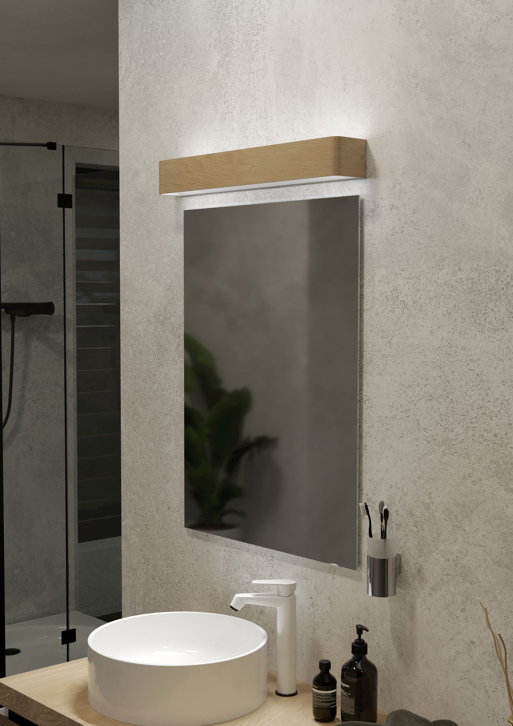 EGLO Wandleuchte »SANIA 6 Wandlampe - Stahl - LED - 26,5W - IP44« LED-Modul 1 Stk. Warmweiß Spiegelampe, Badezimmerleuchte, Wandstrahler, L62 x H8 x AL9 cm