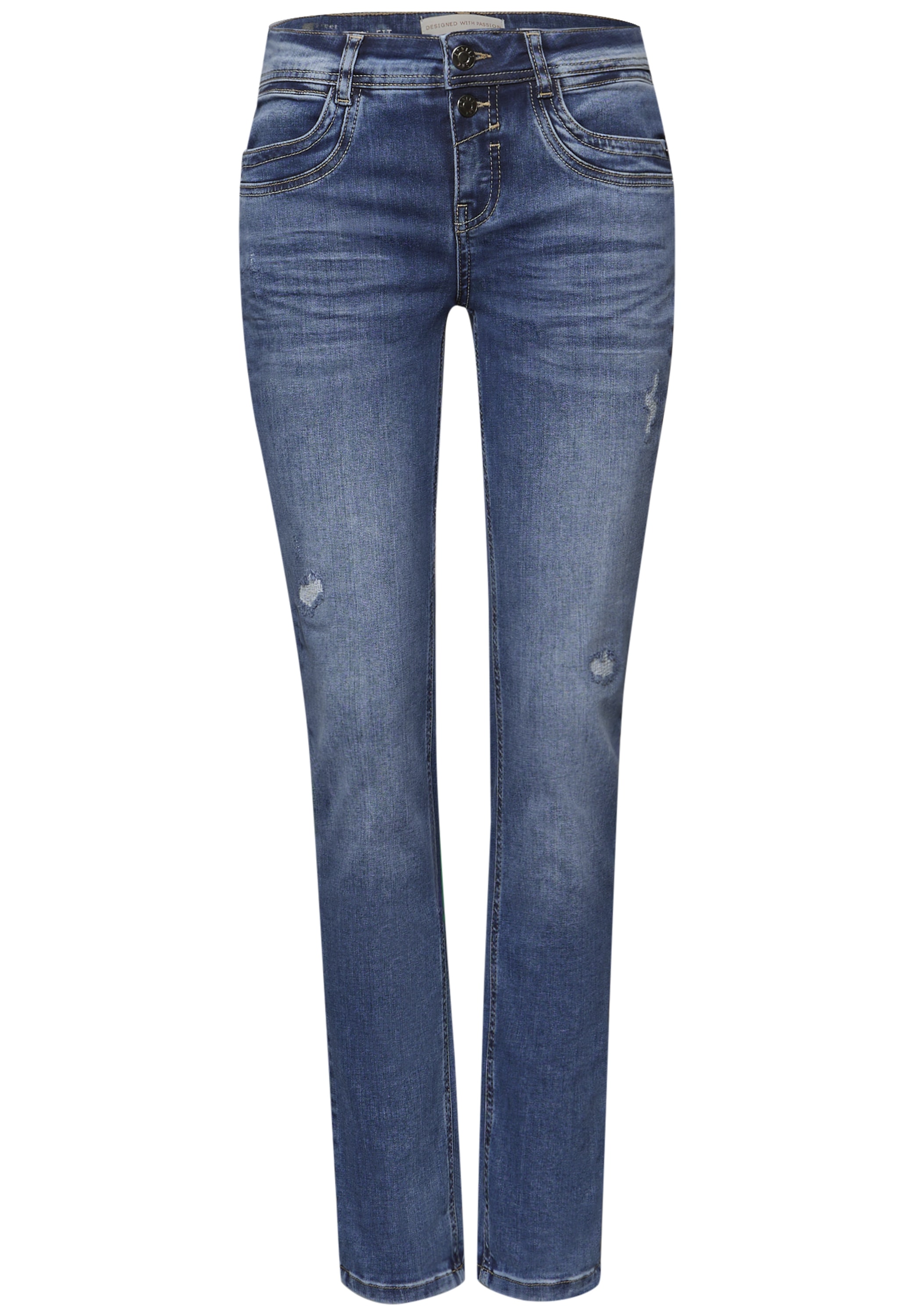 STREET ONE Comfort-fit-Jeans mit destroyed Details