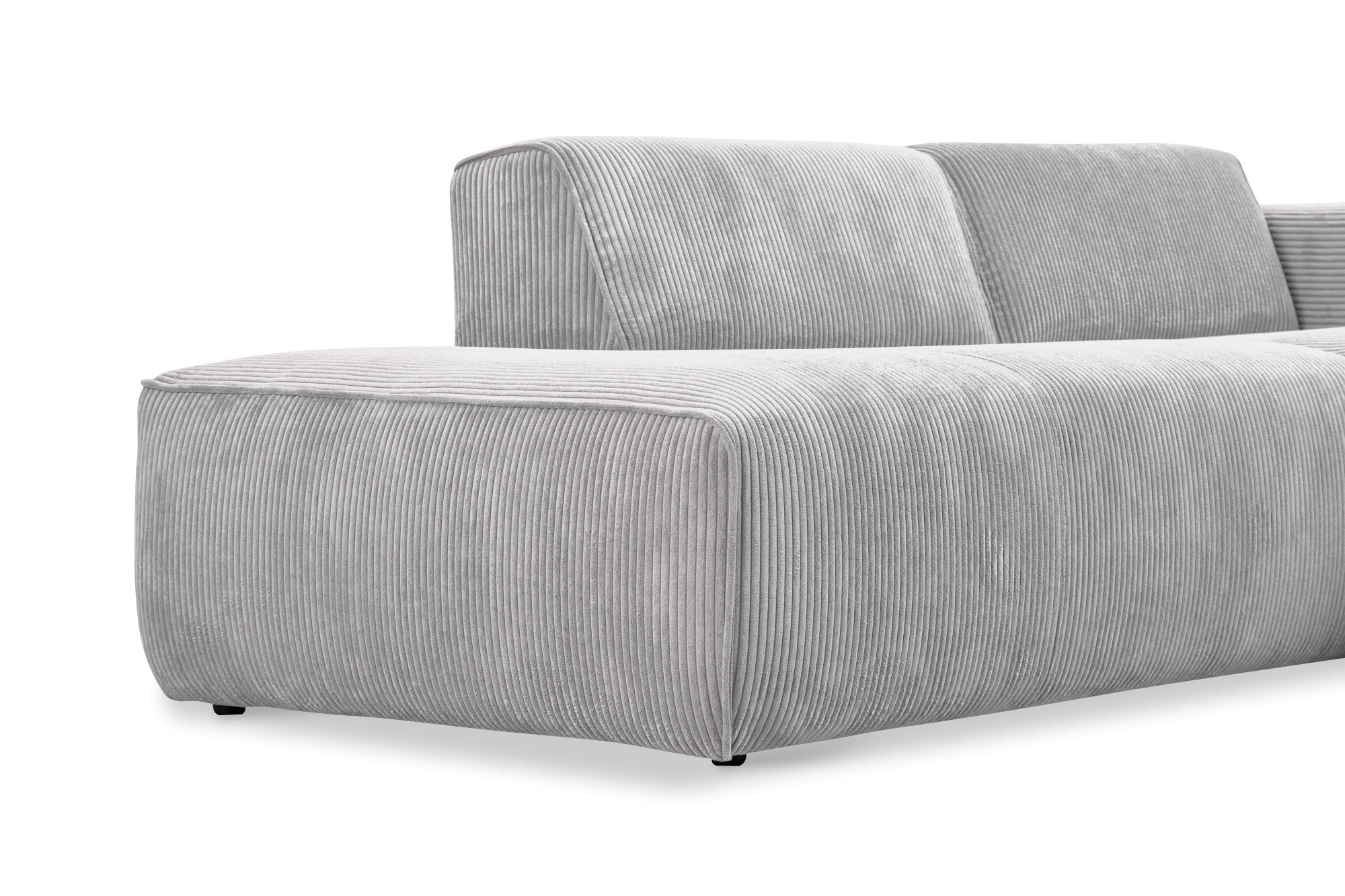 andas Ecksofa »Noord mit Kedernaht, Breite 227 cm«, Cord, Struktur, Webstoff, mit Wellenunterfederung, Massivholzrahmen