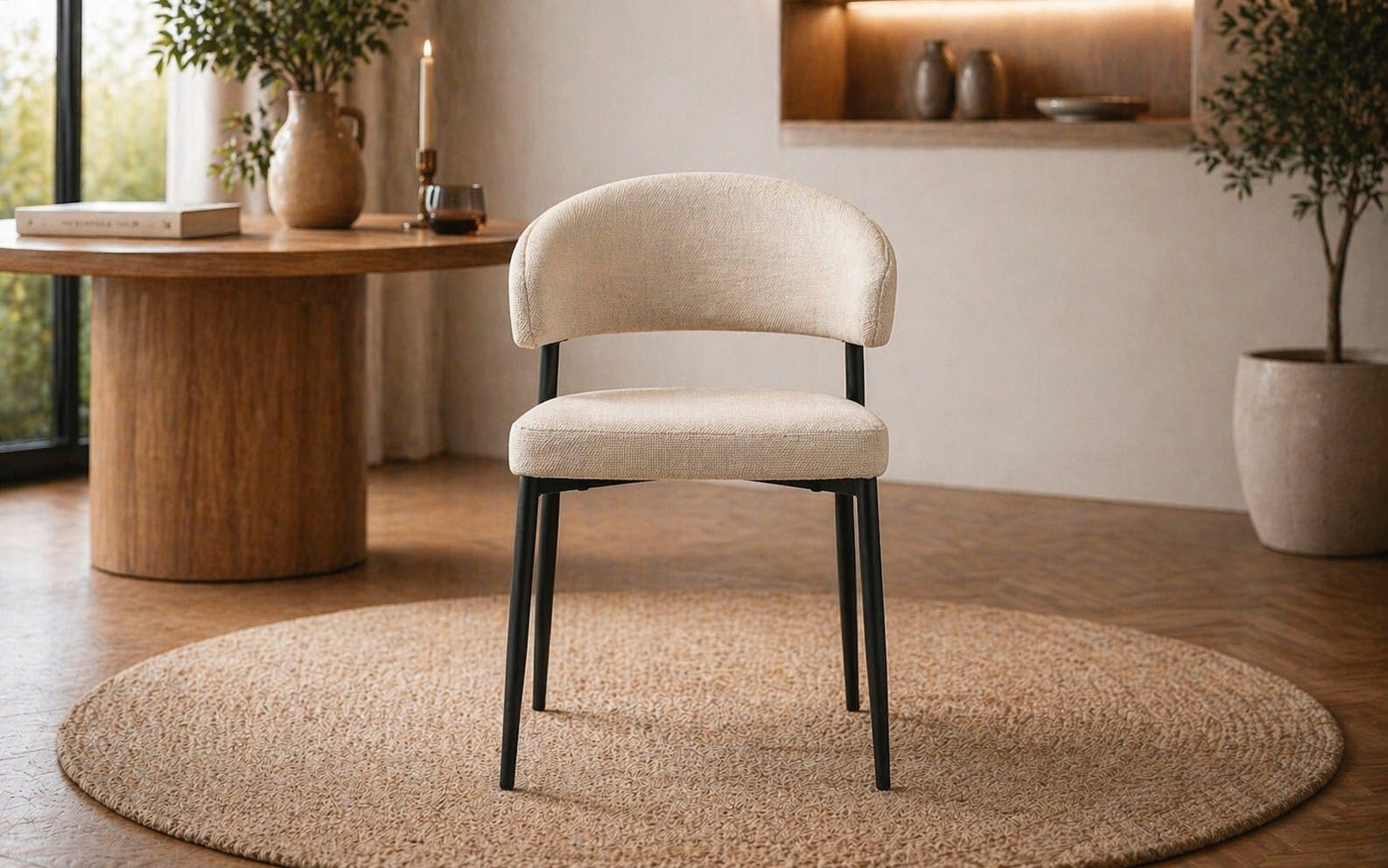 ACTONA GROUP Esszimmerstuhl »Edina 2er Set, Stoff - bequem & stilvoll, mehrere Farben, moderne« () Gepolstert, weicher Bezug & hoher Sitzkomfort, schwarze Stahlbeine