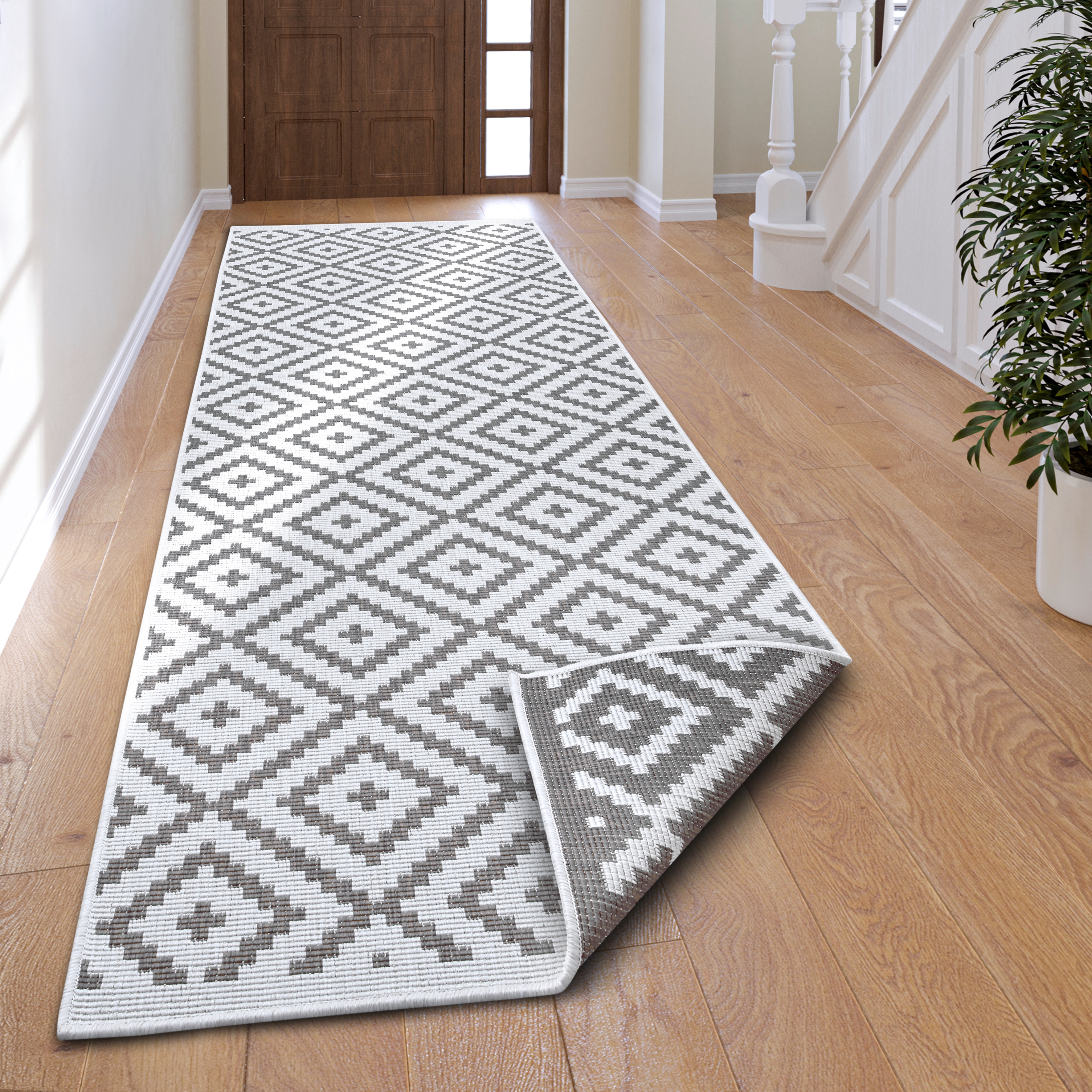 OTTO home Teppich "Ronda Wendeteppich" rechteckig 5 mm Höhe Sisal-Optik, Flachgewebe, In- und Outdoor, geometrisches Boho Design