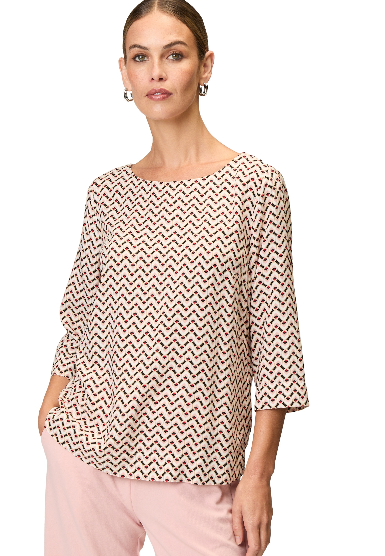Zero Klassische Bluse "zero Damen Bluse mit grafischem Druck" günstig online kaufen