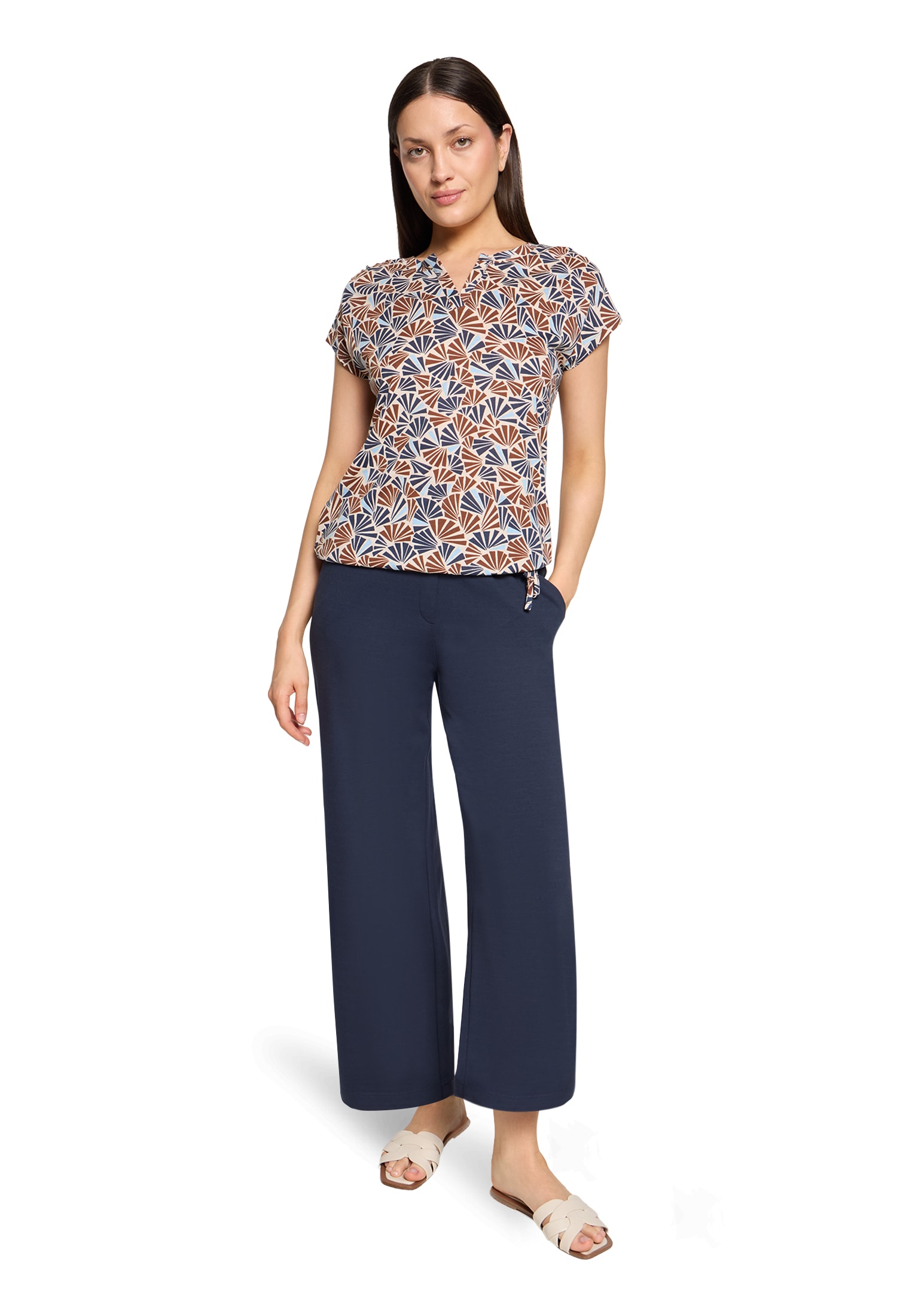 Betty&Co Kurzarmshirt »Damen mit Tunnelzug« 1