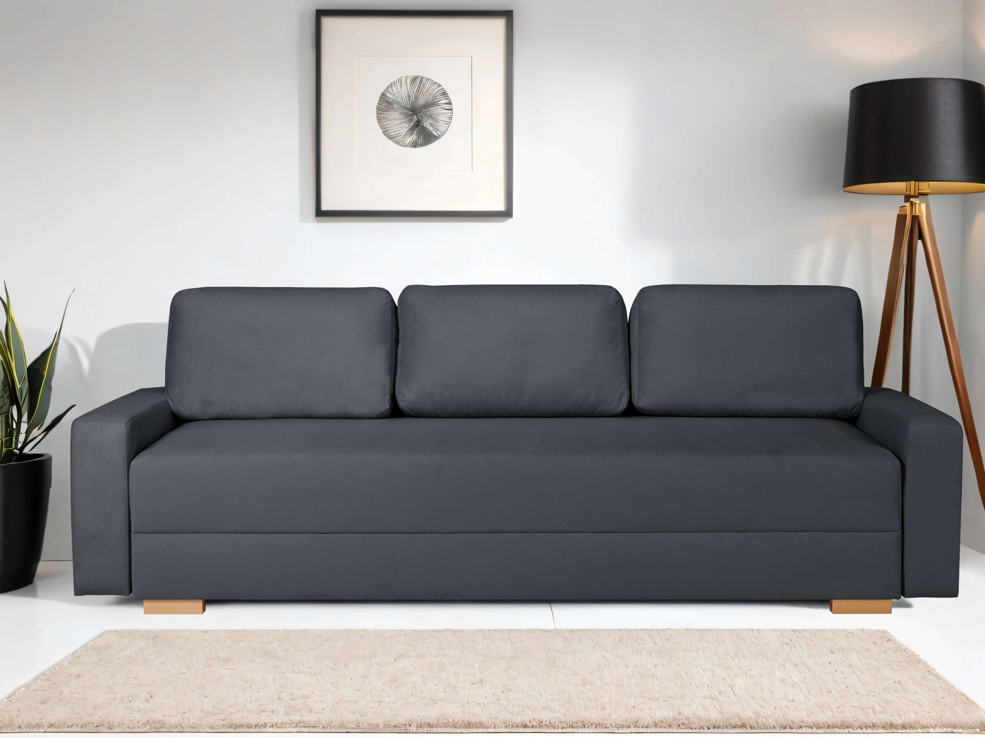 Home affaire 3-Sitzer "SHERIDIAN Schlafsofa mit Bettkasten, in Feincord & Velvet" mit Wellenunterfederung, moderne Bezüge, B/H/T 225/94/80