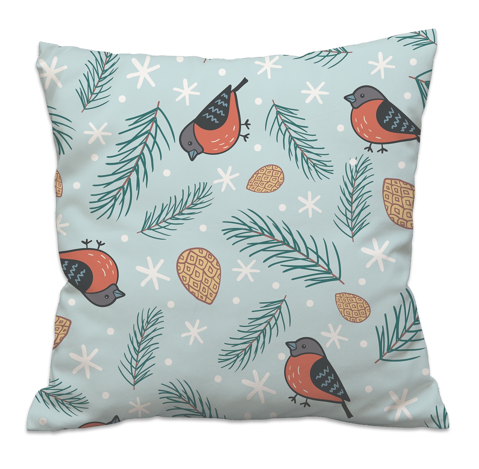 queence Dekokissen »Vögel im Winter« Dekokissen mit HD Premium Druck Weihnachten