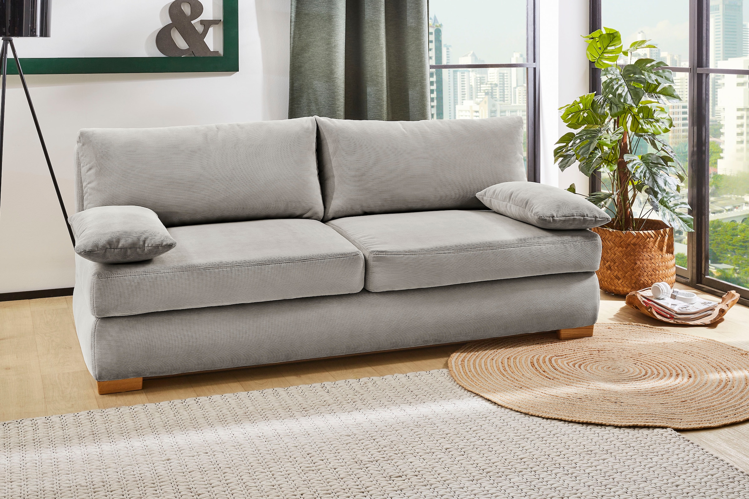 Jockenhöfer Gruppe Schlafsofa "Derby, B: 201 cm, Liegefl. 160x200 cm, Dauerschläfer" mit Schlaffunktion, Bettkasten & Topper, Tonnentaschenfederkern