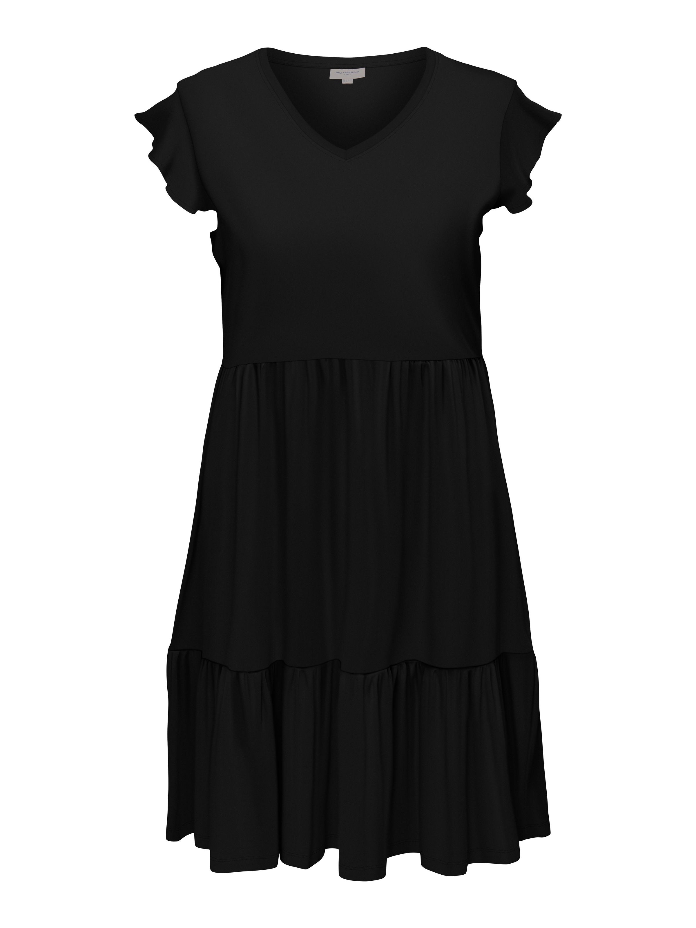 ONLY CARMAKOMA Jerseykleid "CARMAY LIFE CAP SL FRILL DRESS JRS NOOS", Somme günstig online kaufen