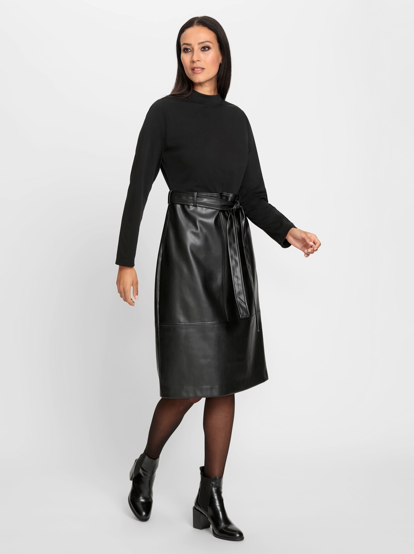 heine Lederkleid "Kleid" Eingrifftaschen günstig online kaufen